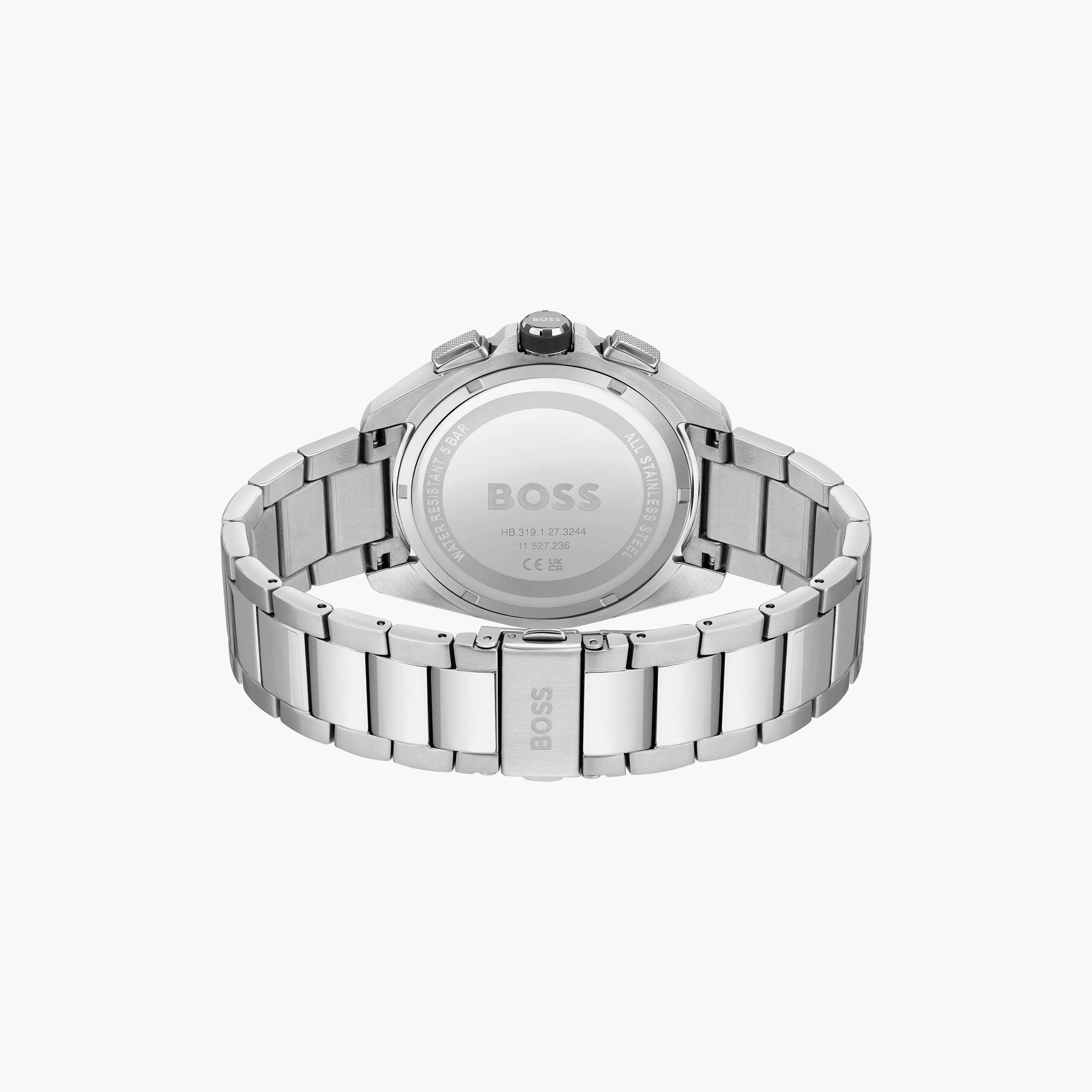 ساعة أنالوج بلون فضي للرجال 44 ملم بسوار ستانلس ستيل من هيوغو بوس | 1513949-men-watchesandjewellery-watches-image-3