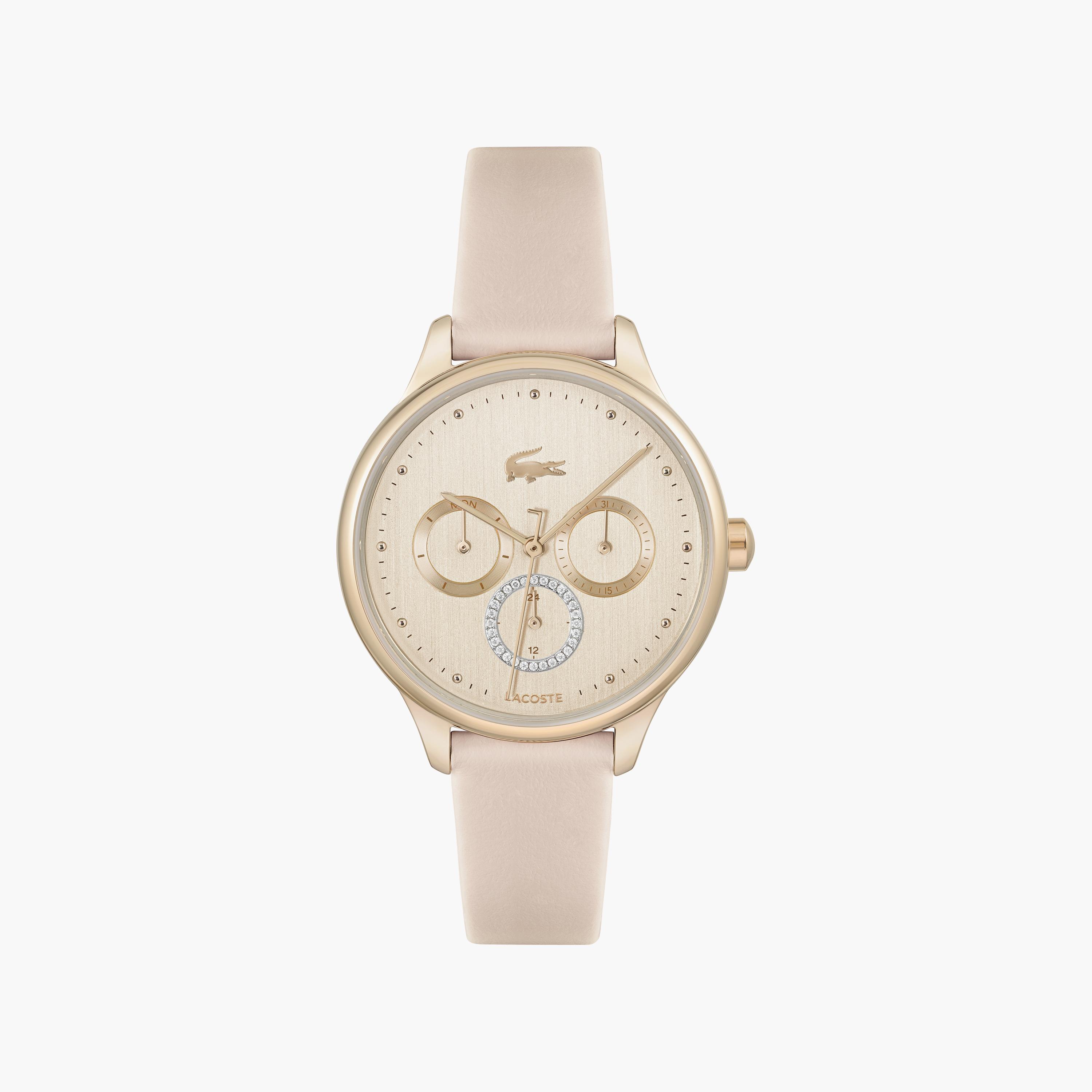 ساعة أنالوج بلون وردي للنساء 36 ملم بسوار جلدي من لاكوست | 2001206-women-watchesandjewellery-watches-image-1