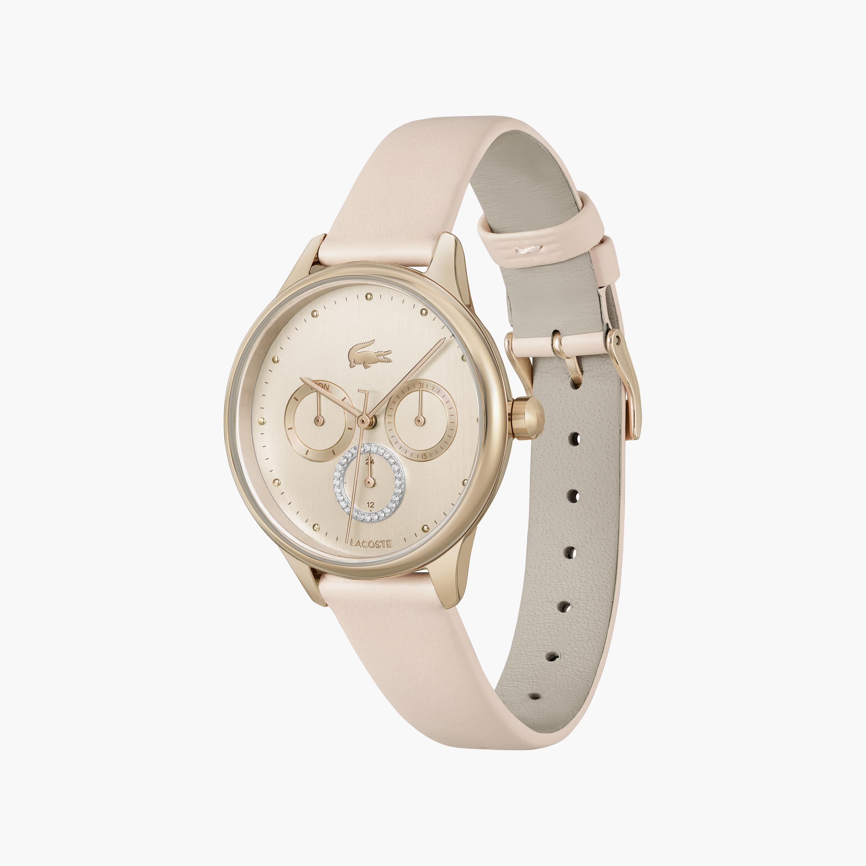 ساعة أنالوج بلون وردي للنساء 36 ملم بسوار جلدي من لاكوست | 2001206-women-watchesandjewellery-watches-image-2