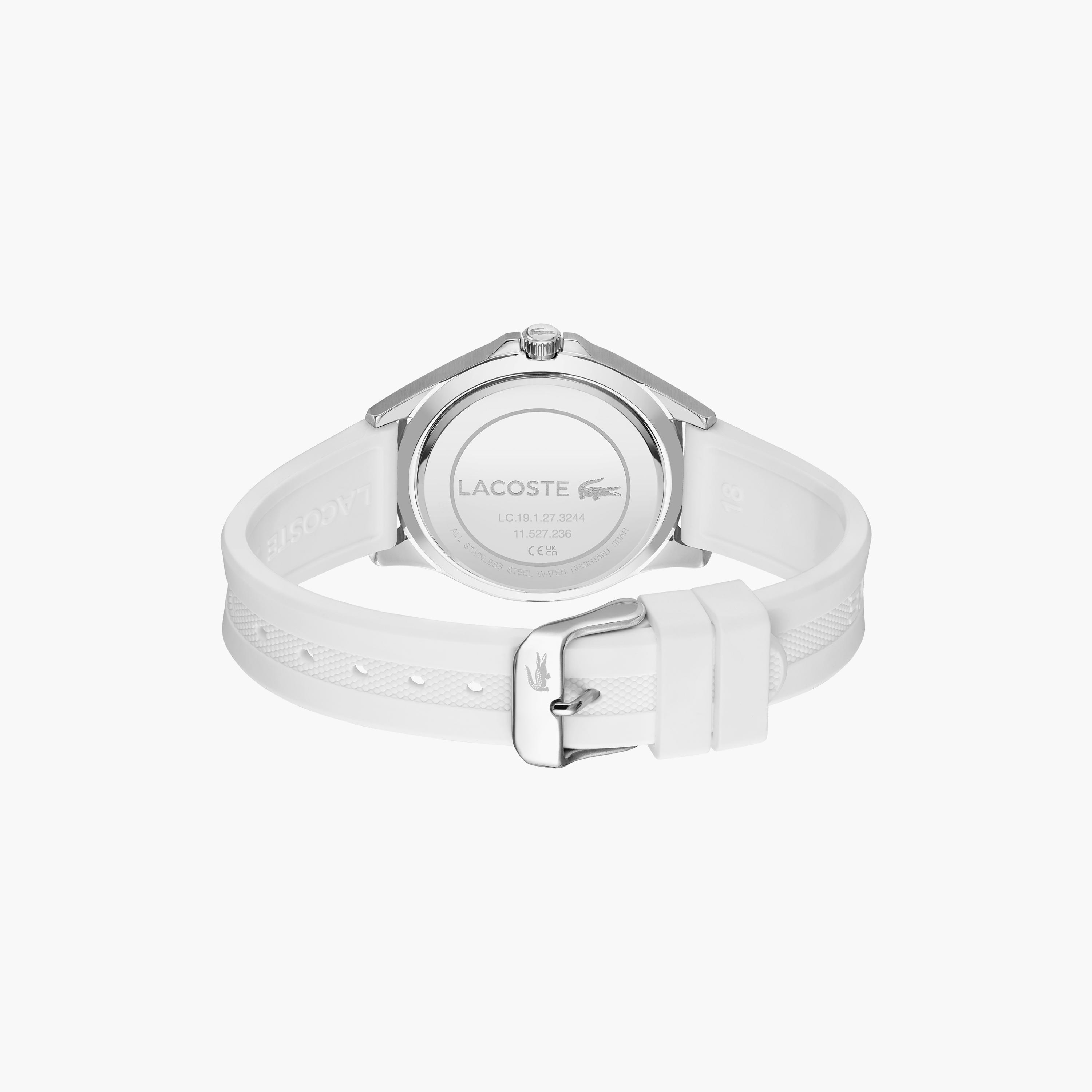 ساعة أنالوج بلون أبيض للنساء 38 ملم بسوار جلدي من لاكوست | 2001225-women-watchesandjewellery-watches-image-3