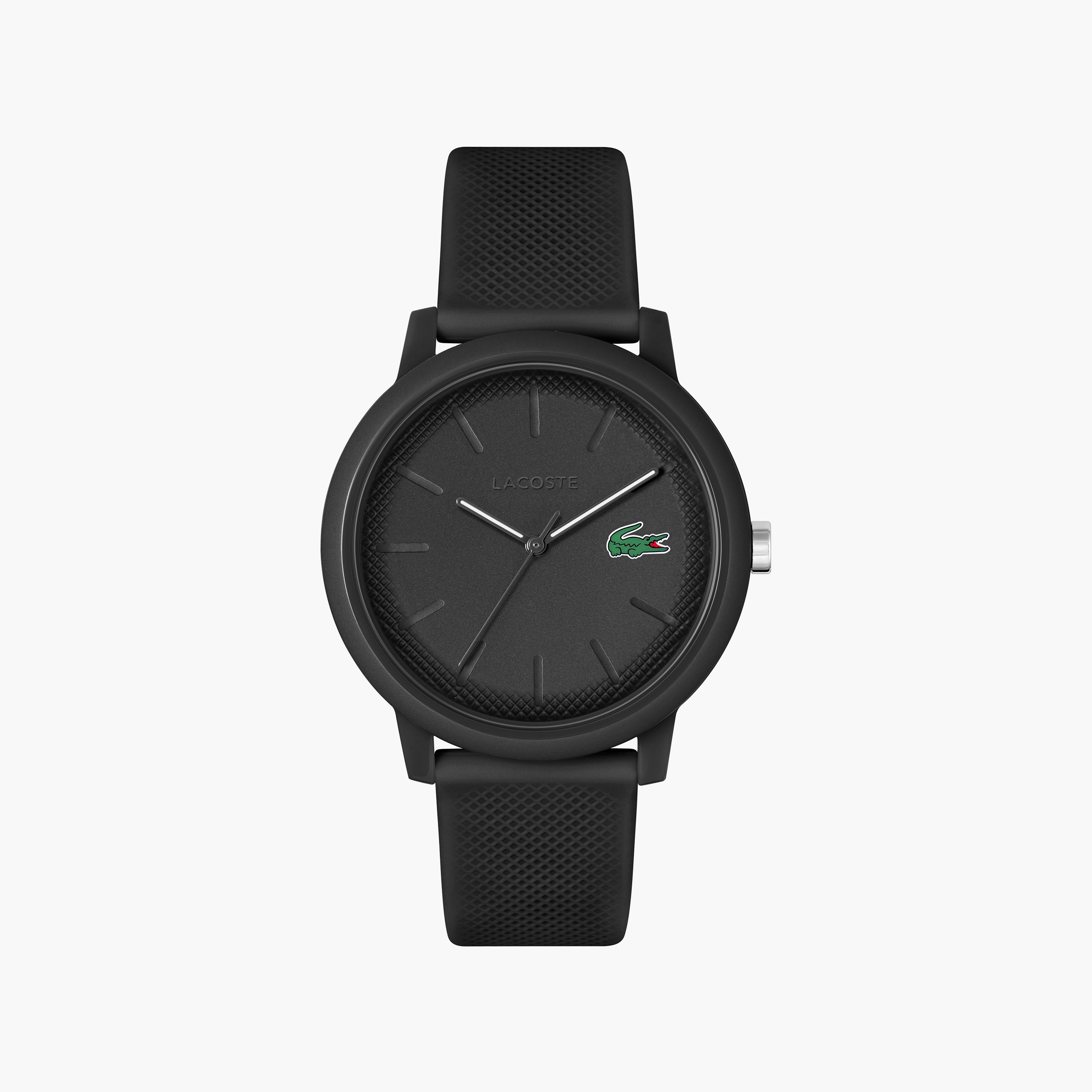 ساعة أنالوج للرجال 42 ملم بسوار سليكون أسود من لاكوست | 2011171-men-watchesandjewellery-watches-image-1
