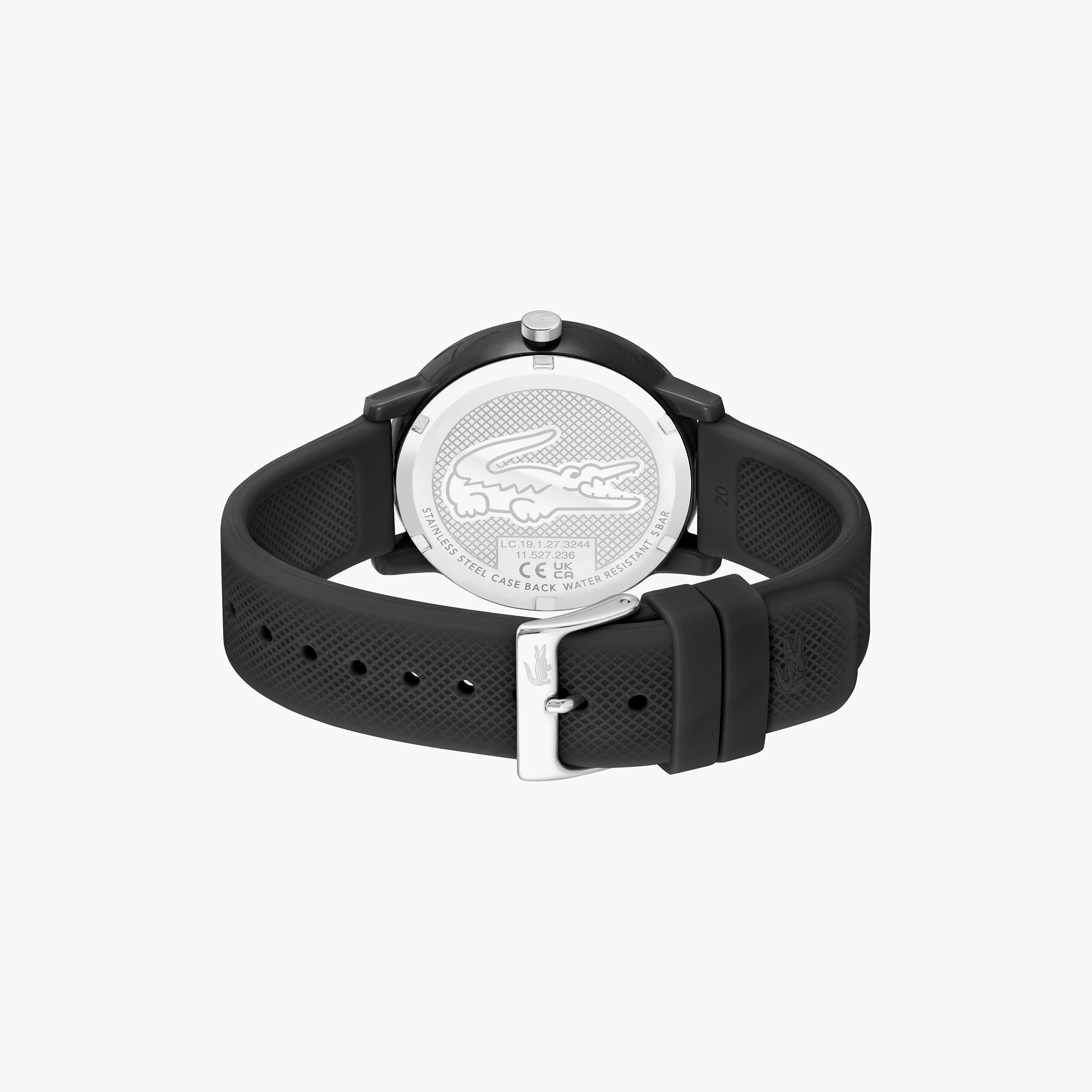ساعة أنالوج للرجال 42 ملم بسوار سليكون أسود من لاكوست | 2011171-men-watchesandjewellery-watches-image-3