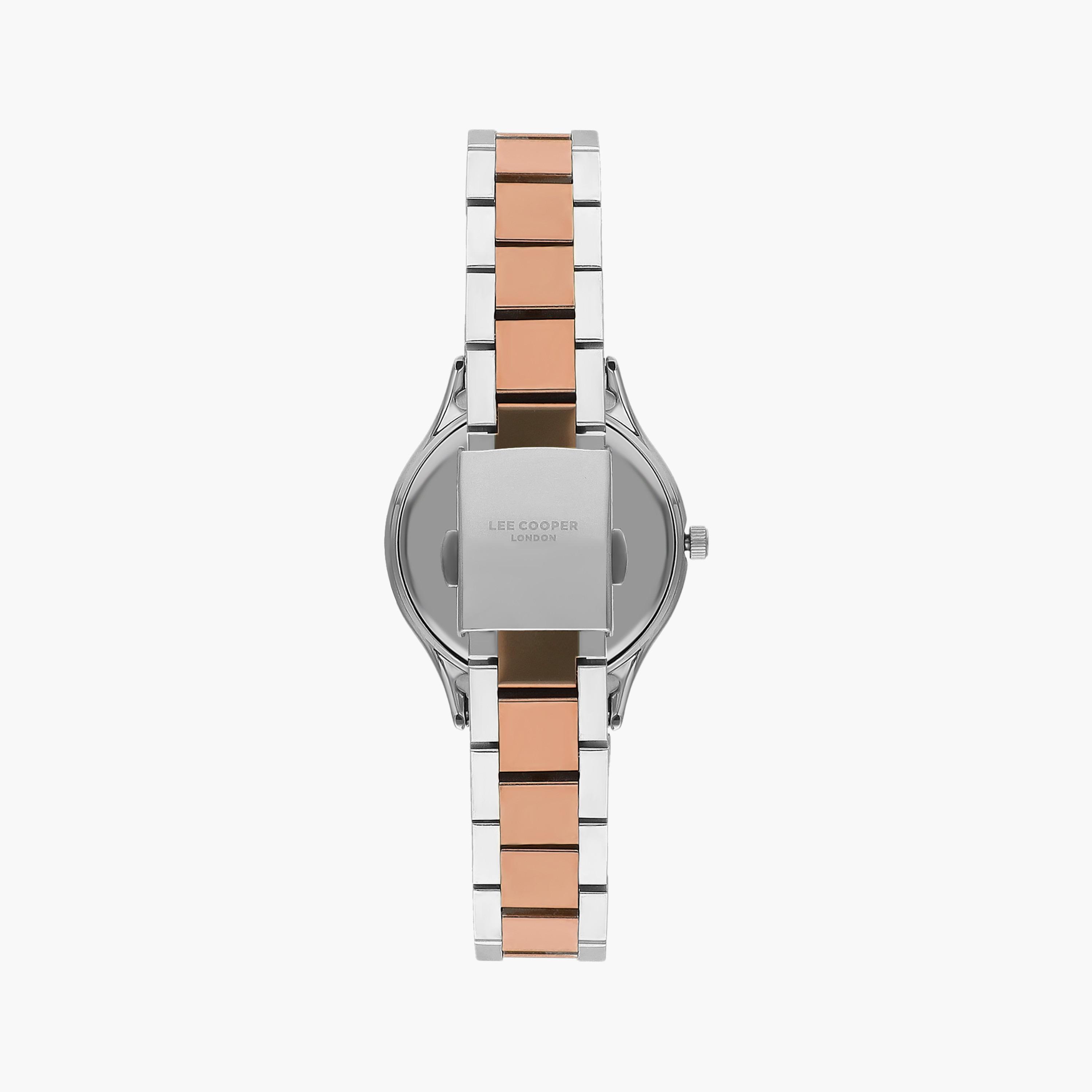 ساعة أنالوج فضية وذهبية وردية بسوار ستانلس ستيل من لي كوبر للنساء | LC07113.530-women-watchesandjewellery-watches-image-3