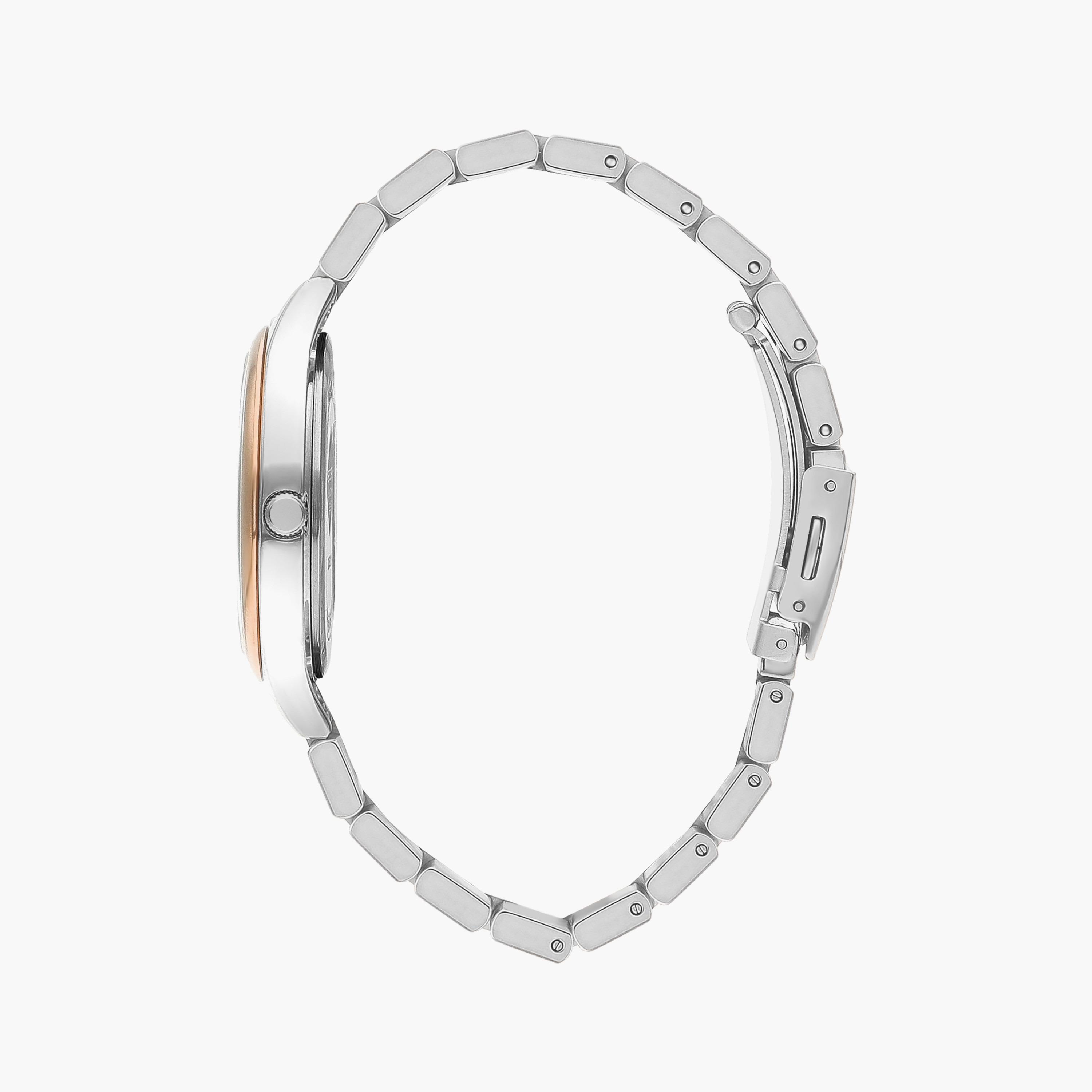ساعة أنالوج فضية وذهبية وردية بسوار ستانلس ستيل من لي كوبر للنساء | LC07568.590-women-watchesandjewellery-watches-image-2