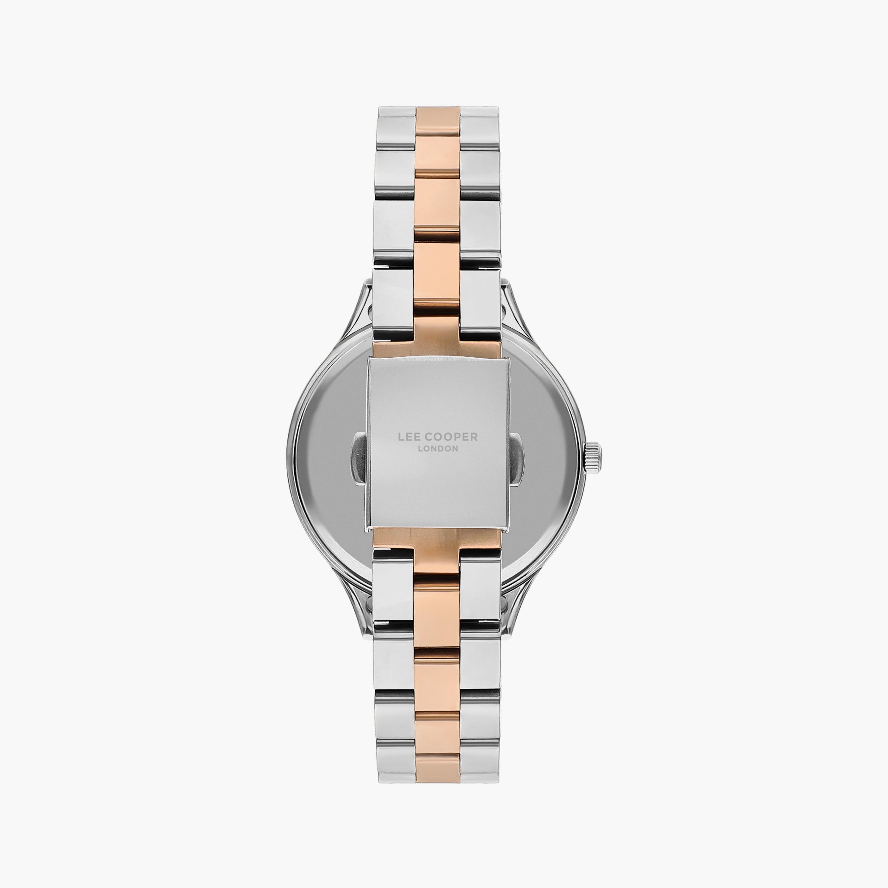 ساعة أنالوج فضية وذهبية وردية بسوار ستانلس ستيل من لي كوبر للنساء | LC07568.590-women-watchesandjewellery-watches-image-3