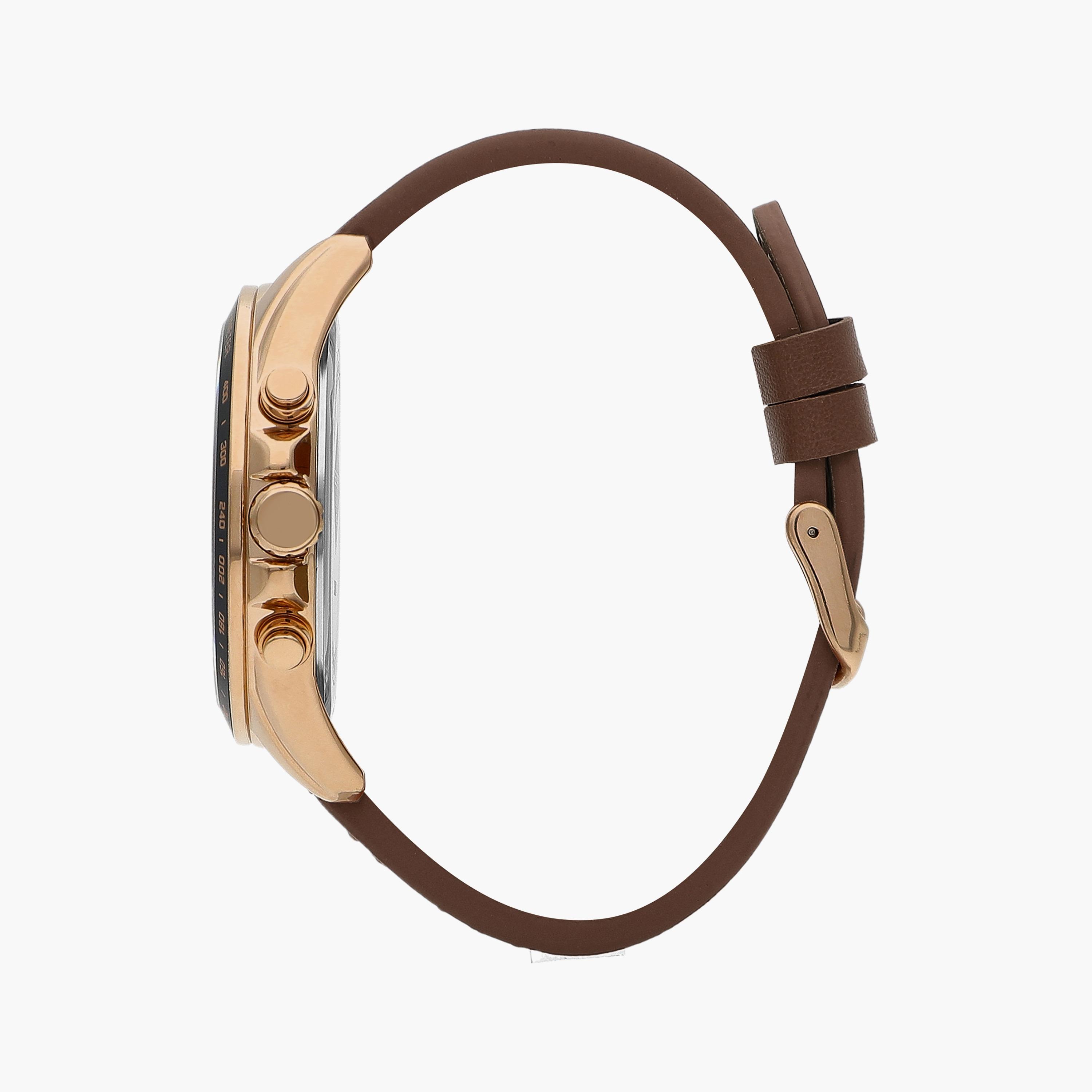 ساعة كرونوغراف بسوار جلدي بني للرجال من لي كوبر | LC07598.434-men-watchesandjewellery-watches-image-2