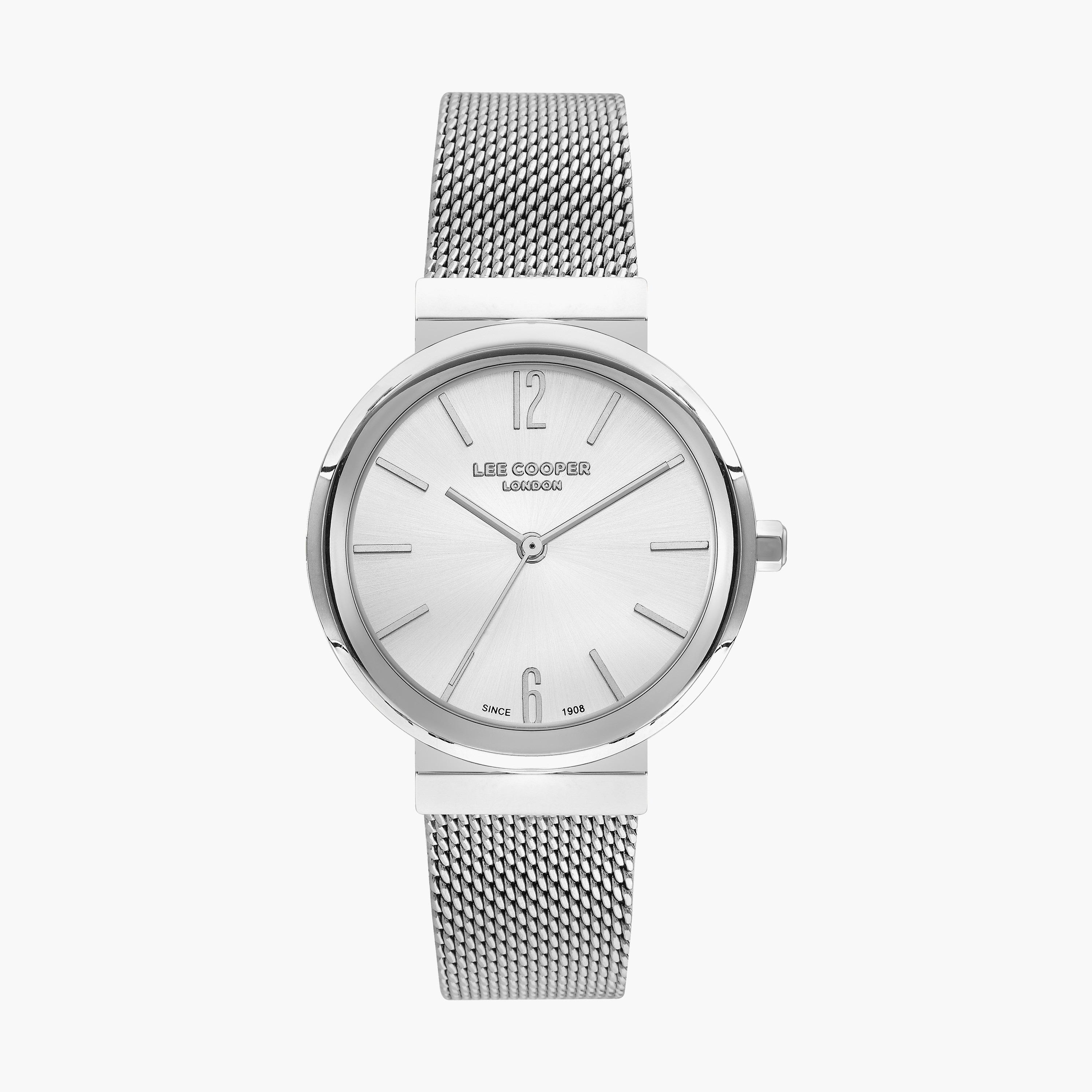 ساعة لي كوبر بسوار شبكي فضي مع أنالوج للنساء | LC07623.330-women-watchesandjewellery-watches-image-1