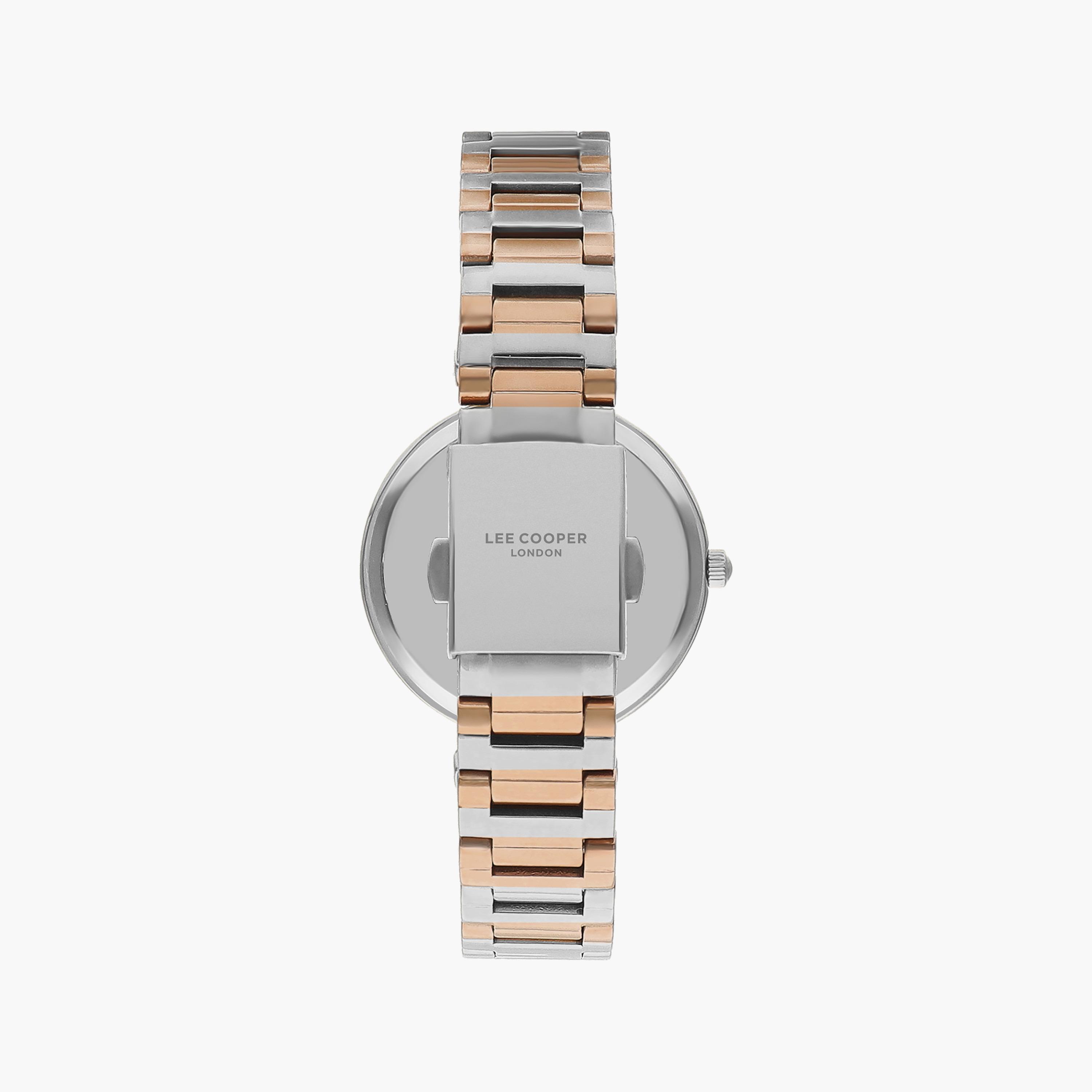 ساعة أنالوج فضية وذهبية وردية بسوار ستانلس ستيل من لي كوبر للنساء | LC07711.530-women-watchesandjewellery-watches-image-3