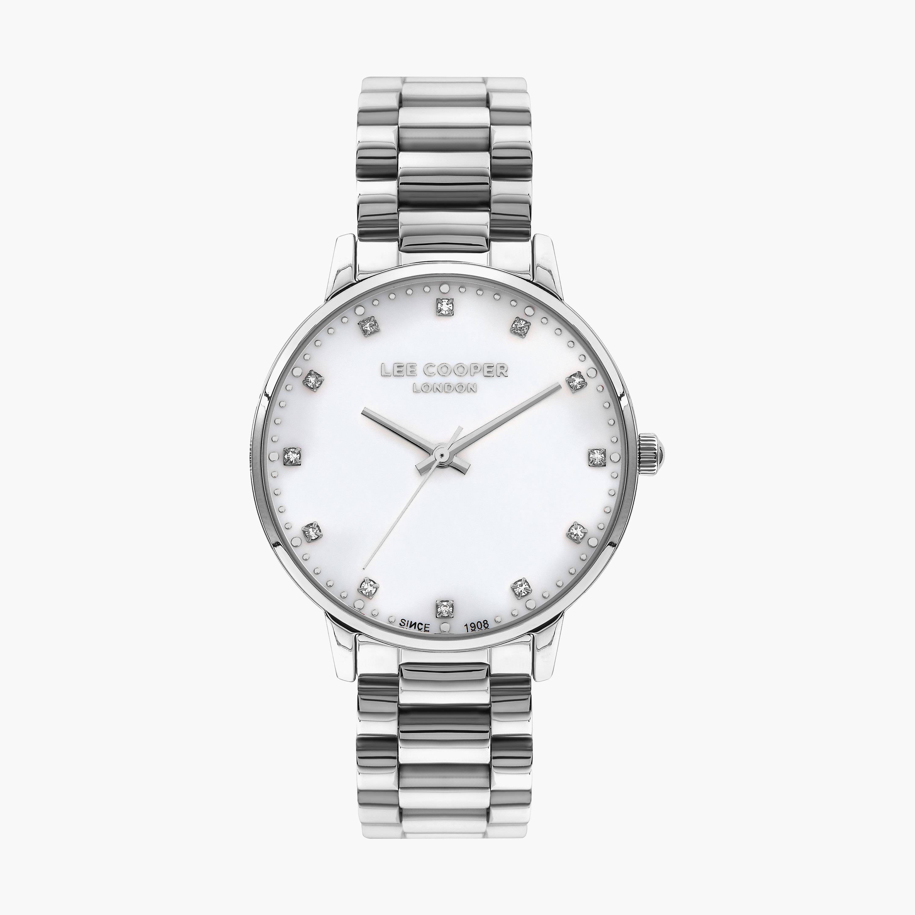 ساعة أنالوج فضية بسوار ستانلس ستيل من لي كوبر للنساء | LC07548.320-women-watchesandjewellery-watches-image-1