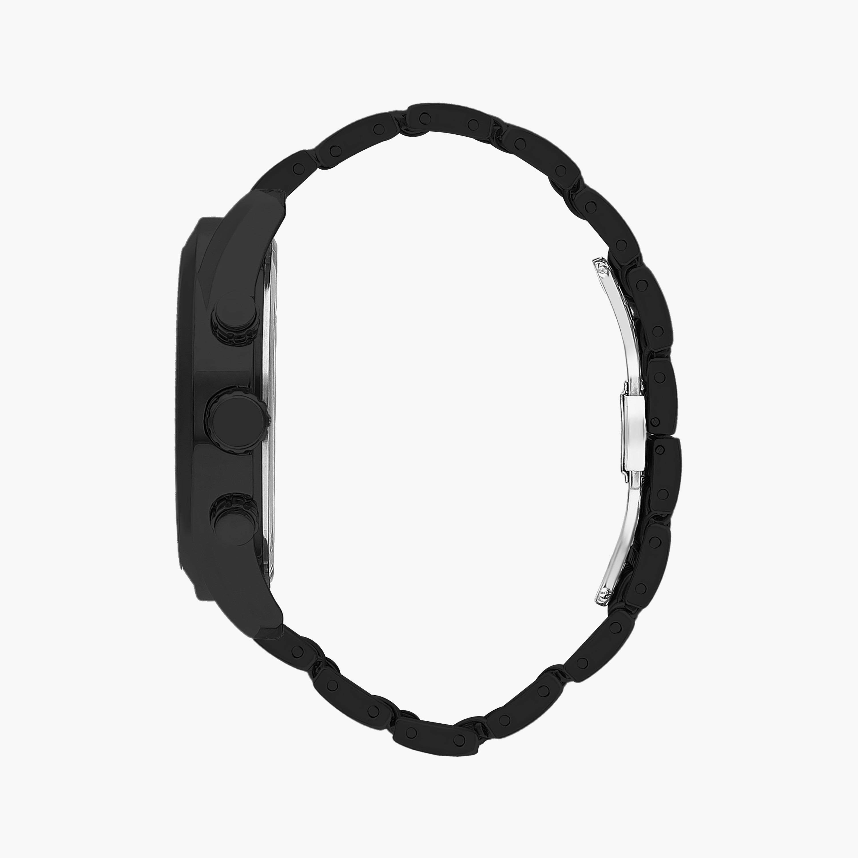 ساعة كرونوغراف سوداء بسوار ستانلس ستيل من لي كوبر للرجال | LC07556.650-men-watchesandjewellery-watches-image-2