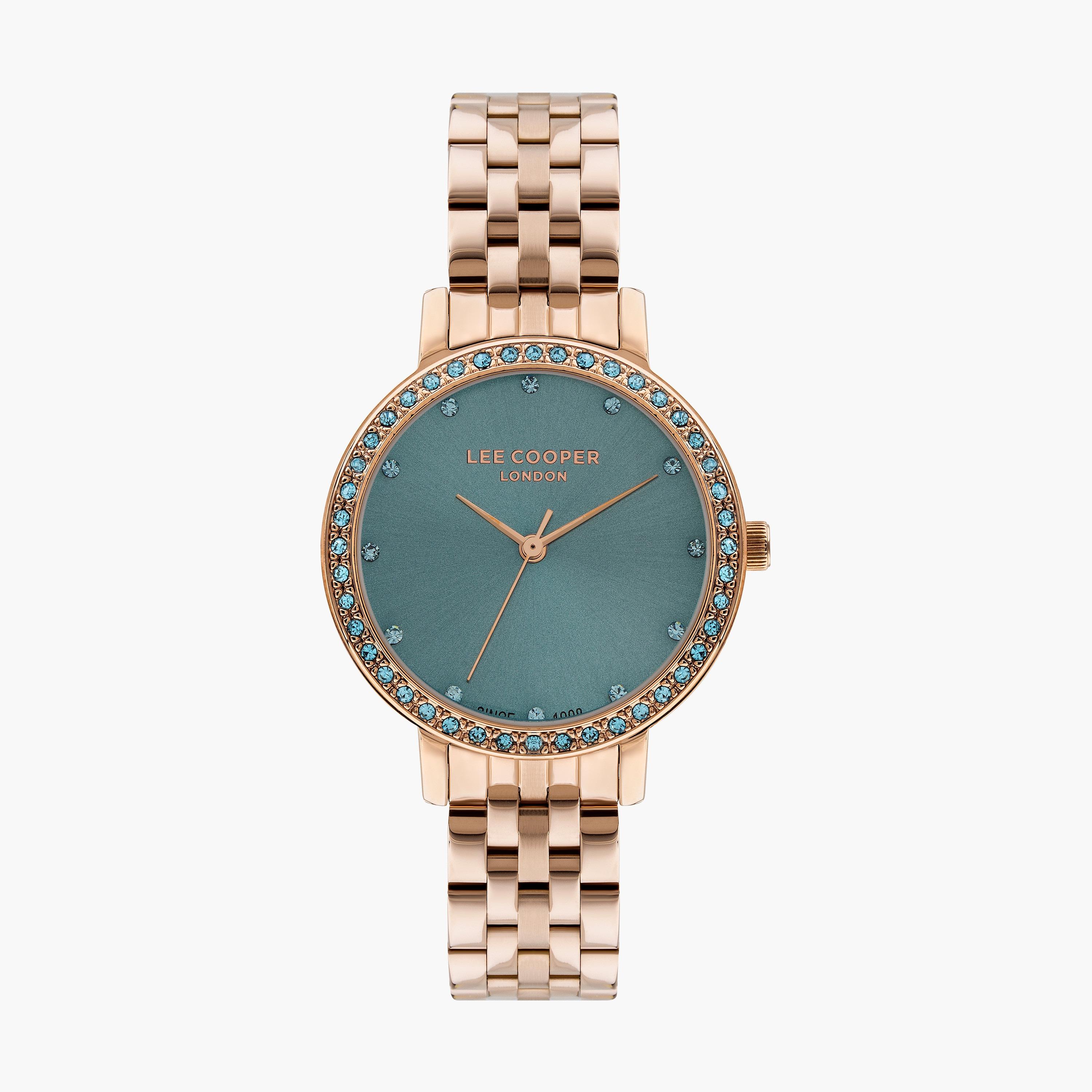 ساعة أنالوج ذهبية وردية بسوار ستانلس ستيل من لي كوبر للنساء | LC07590.490-women-watchesandjewellery-watches-image-1