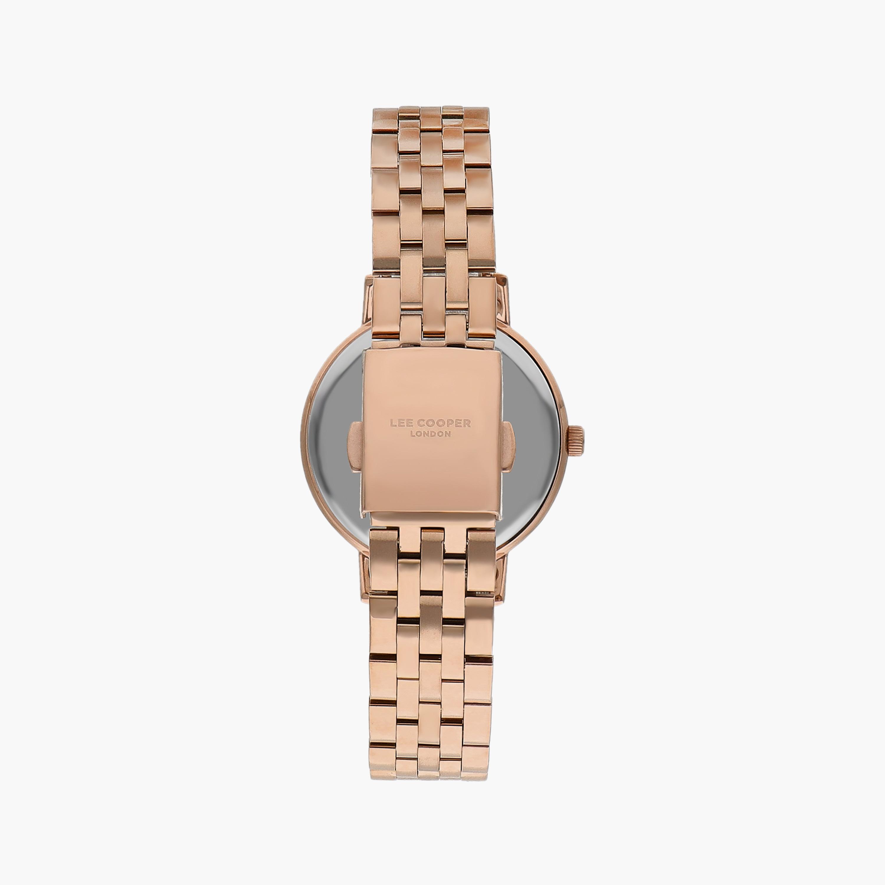 ساعة أنالوج ذهبية وردية بسوار ستانلس ستيل من لي كوبر للنساء | LC07590.490-women-watchesandjewellery-watches-image-3