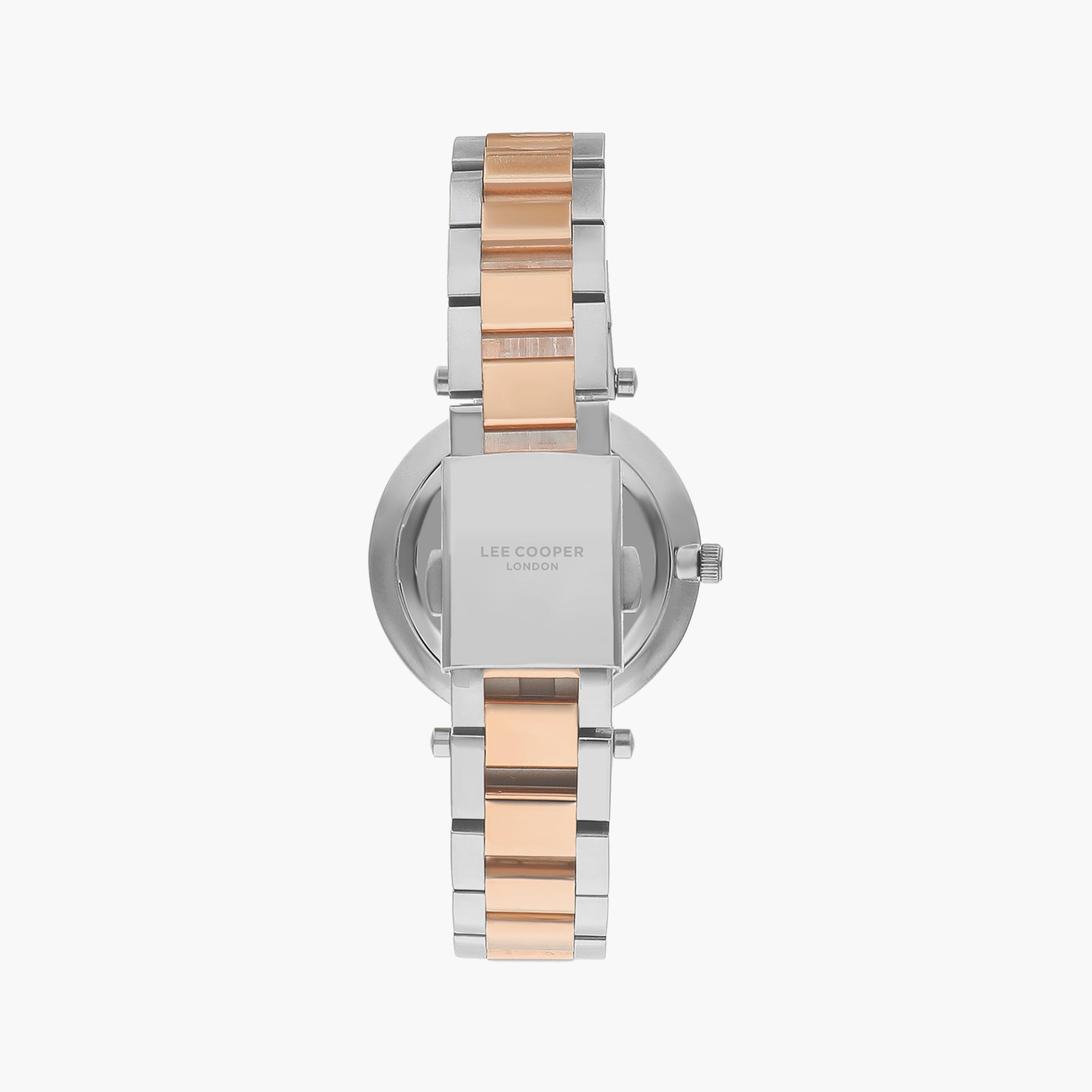 ساعة أنالوج فضية وذهبية وردية بسوار ستانلس ستيل من لي كوبر | LC07591.530-women-watchesandjewellery-watches-image-3
