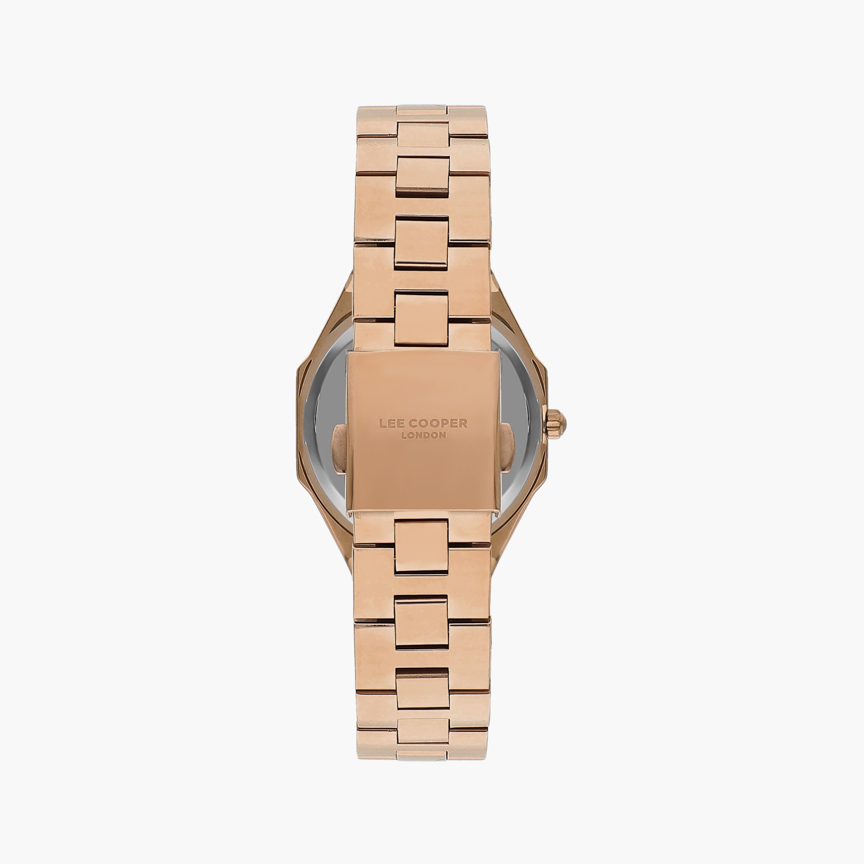 ساعة أنالوج ذهبية وردية بسوار ستانلس ستيل من لي كوبر للنساء | LC07599.410-women-watchesandjewellery-watches-image-3