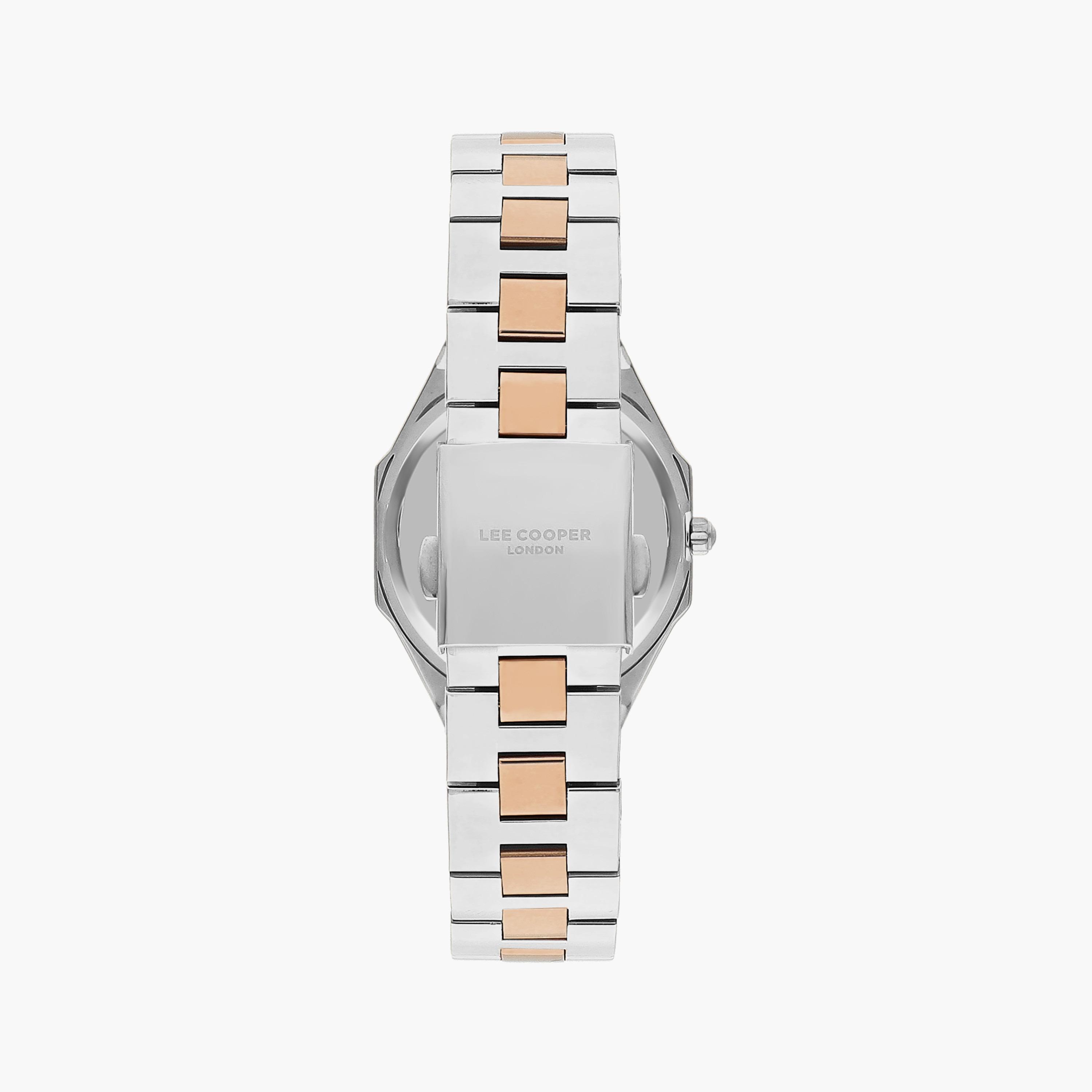 ساعة أنالوج فضية وذهبية وردية بسوار ستانلس ستيل من لي كوبر للنساء | LC07599.530-women-watchesandjewellery-watches-image-3