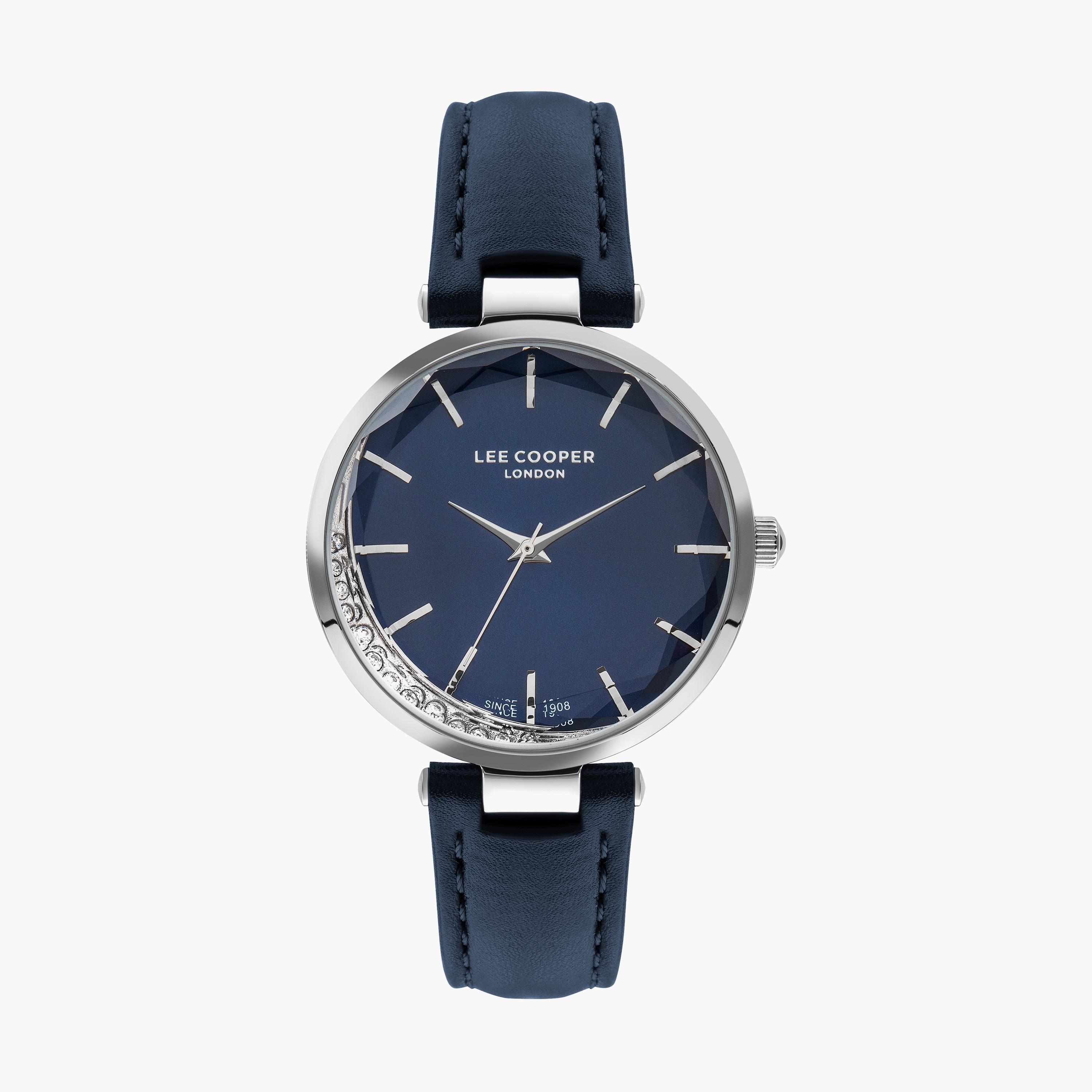ساعة انالوج من لي كوبر للنساء بسوار جلدي مع لون أزرق | LC07602.399-women-watchesandjewellery-watches-image-1