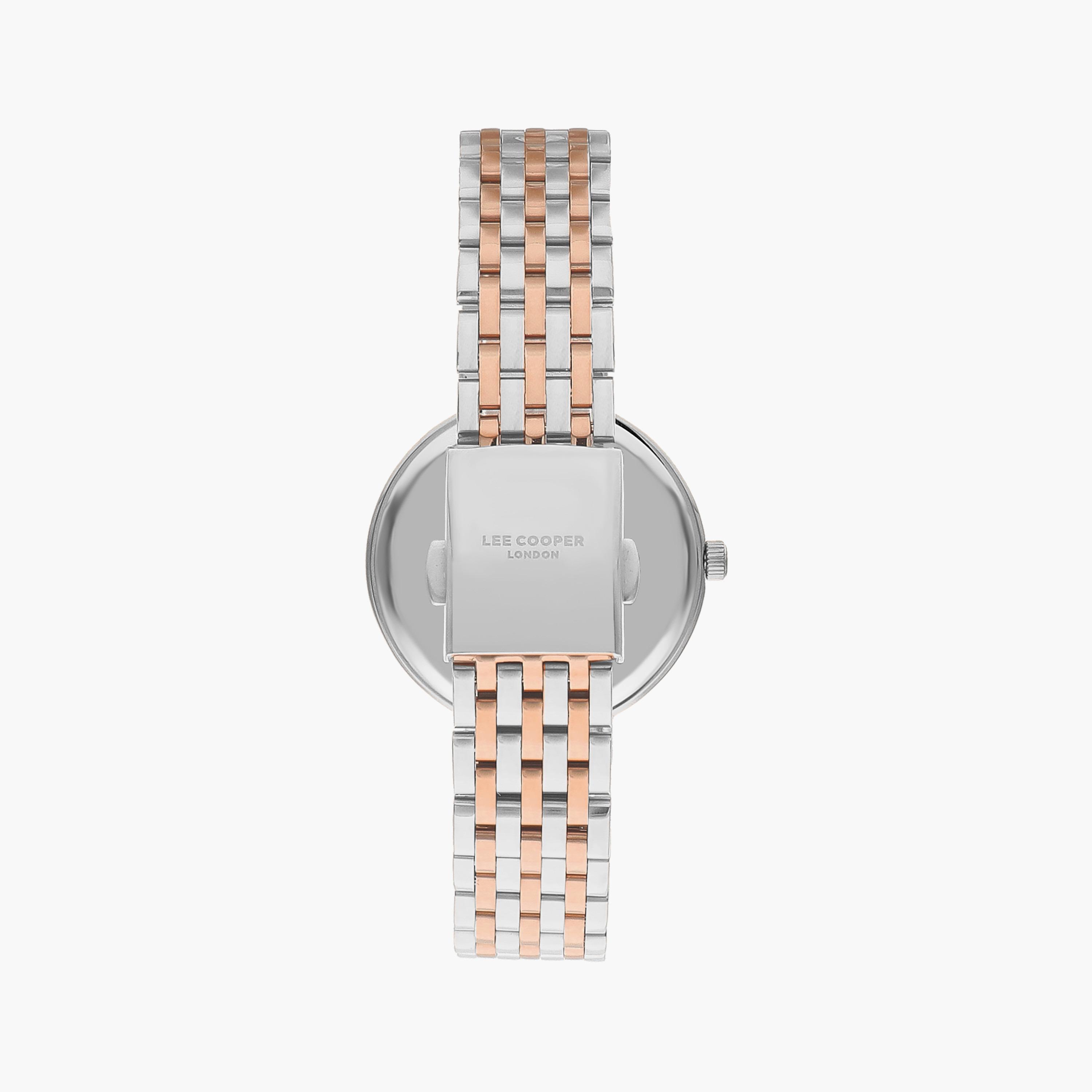 ساعة أنالوج فضية وذهبية وردية بسوار ستانلس ستيل من لي كوبر للنساء | LC07610.590-women-watchesandjewellery-watches-image-3