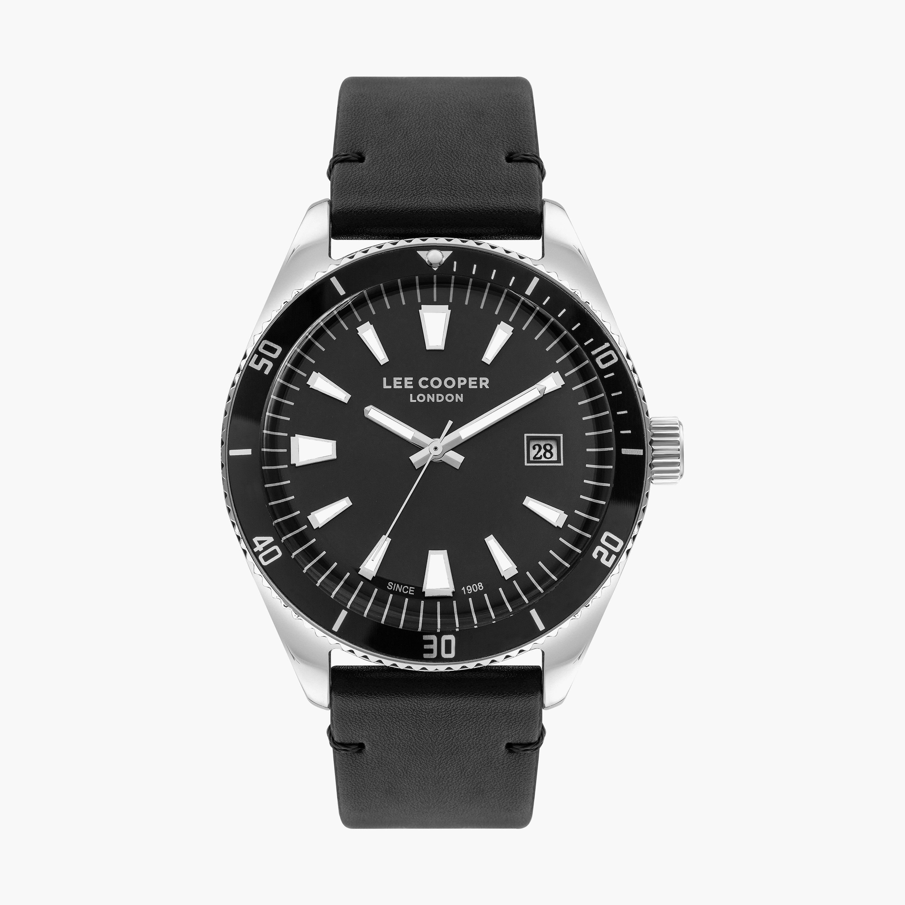ساعة لي كوبر للرجال بسوار اسود مع أنالوج جلدي | LC07611.351-men-watchesandjewellery-watches-image-1