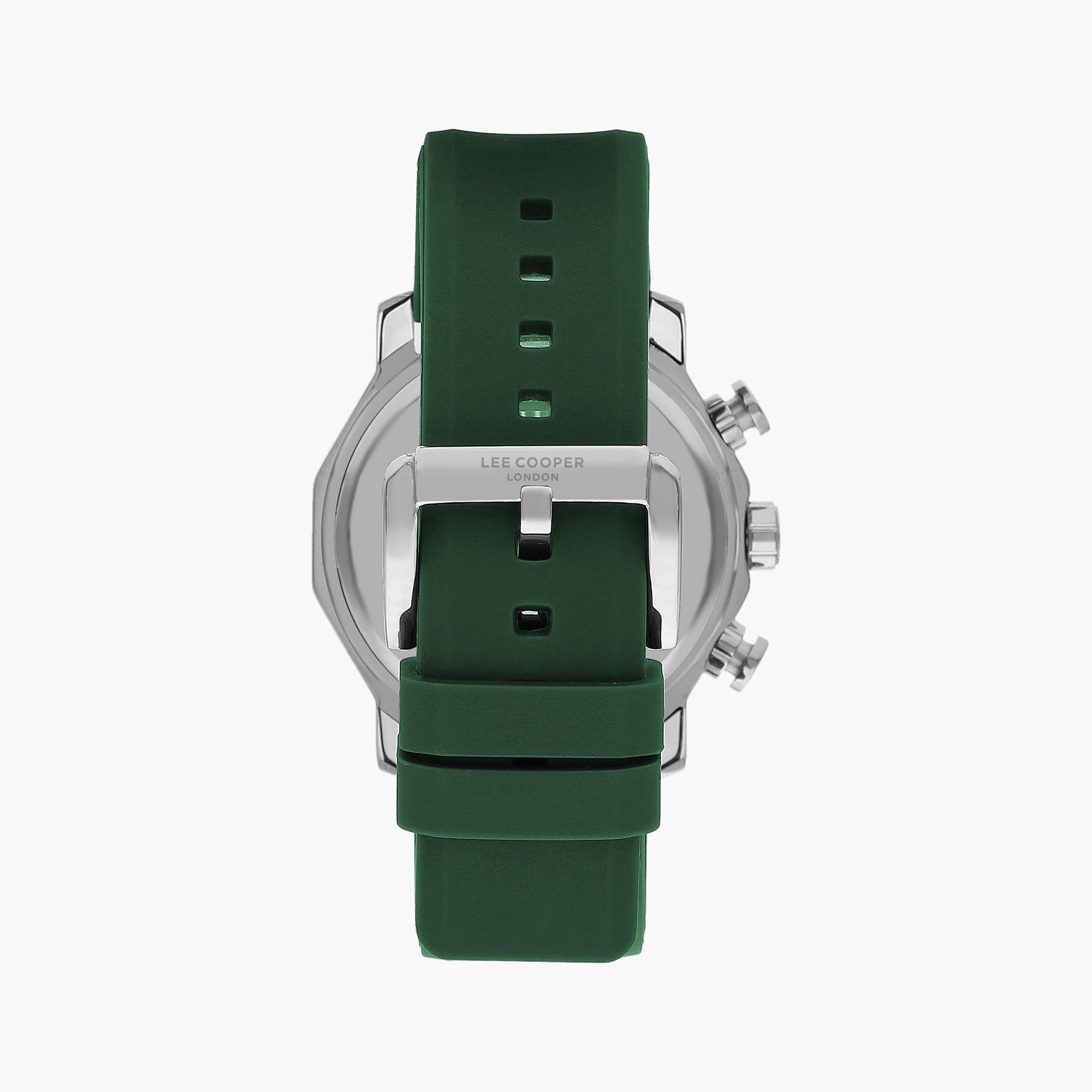 ساعة كرونوغراف بسوار سيليكون أخضر للرجال من لي كوبر | LC07631.377-men-watchesandjewellery-watches-image-3