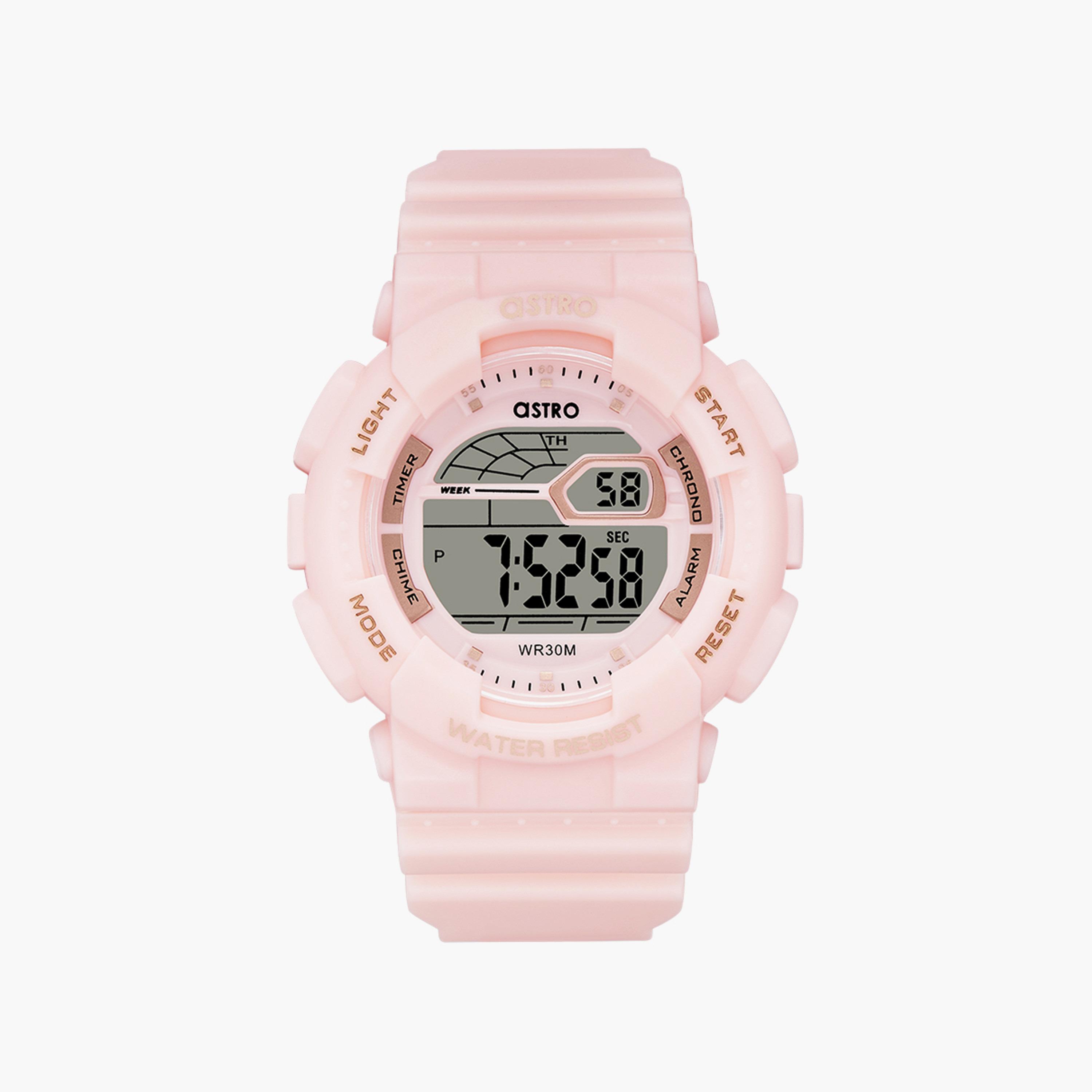 ساعة رقمية للأطفال بسوار سيليكون بلون وردي من أسترو | A22911-PPFF-girls-accessories-watches-image-1