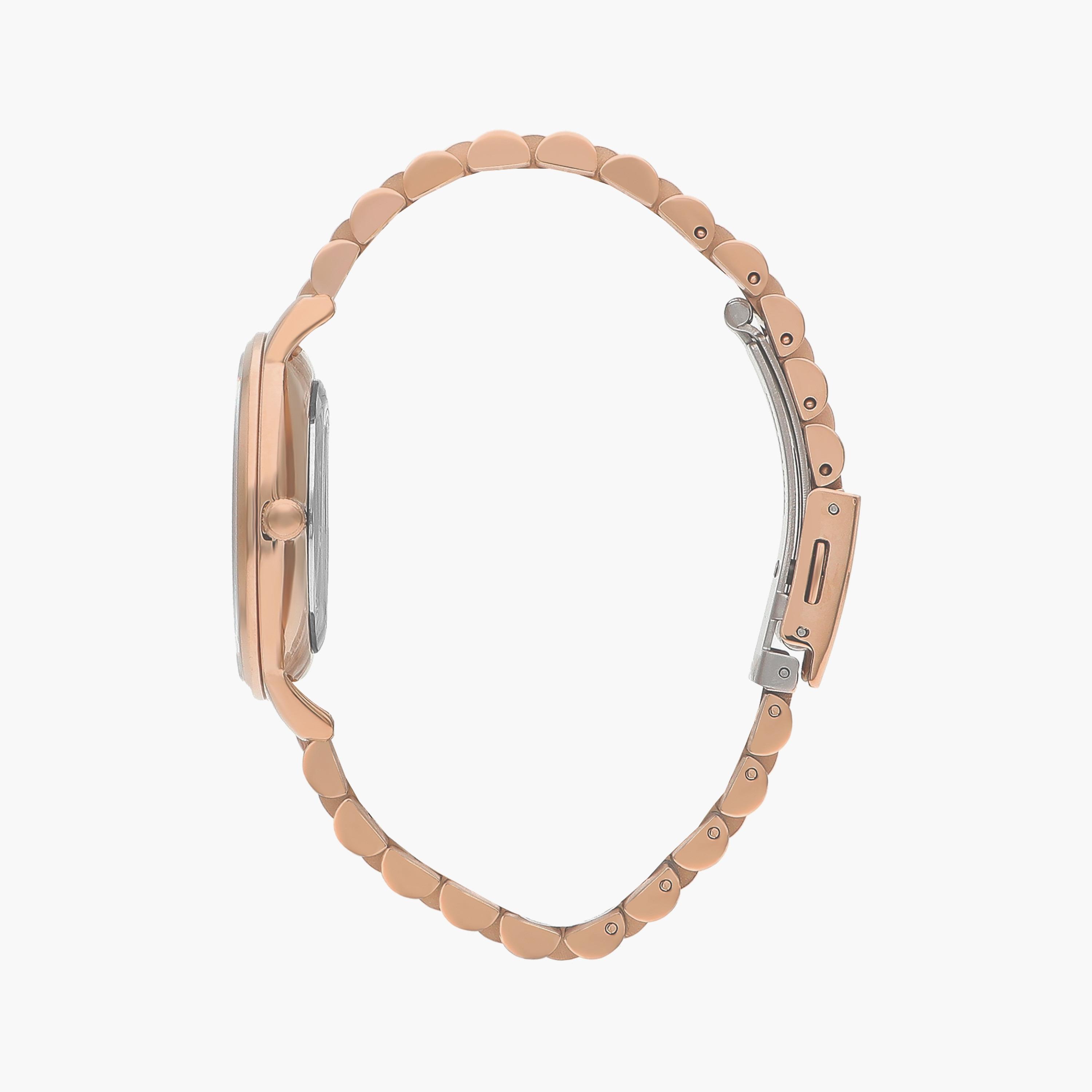 ساعة أنالوج ذهبية وردية بسوار ستانلس ستيل من لي كوبر للنساء | LC07548.430-women-watchesandjewellery-watches-image-2