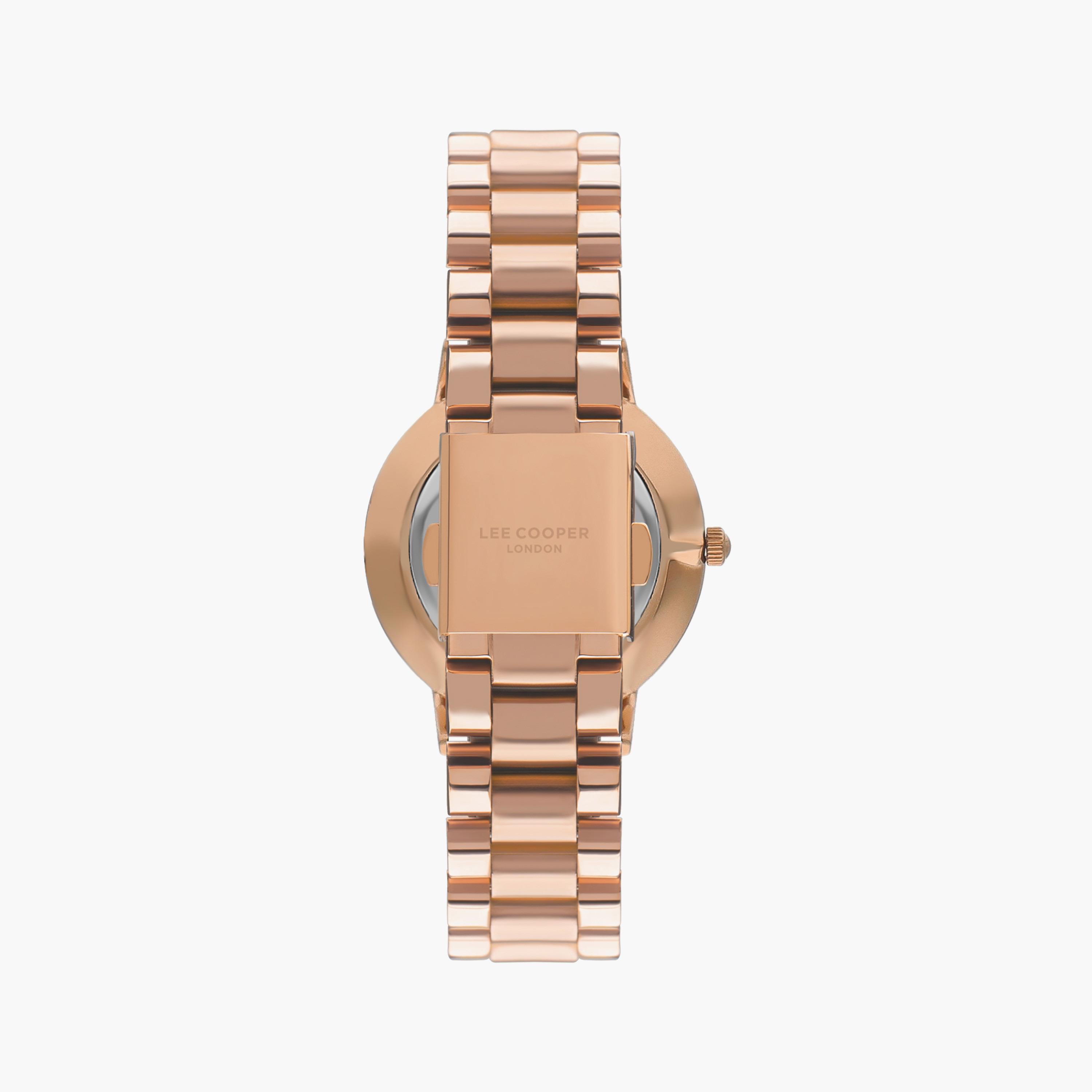 ساعة أنالوج ذهبية وردية بسوار ستانلس ستيل من لي كوبر للنساء | LC07548.430-women-watchesandjewellery-watches-image-3