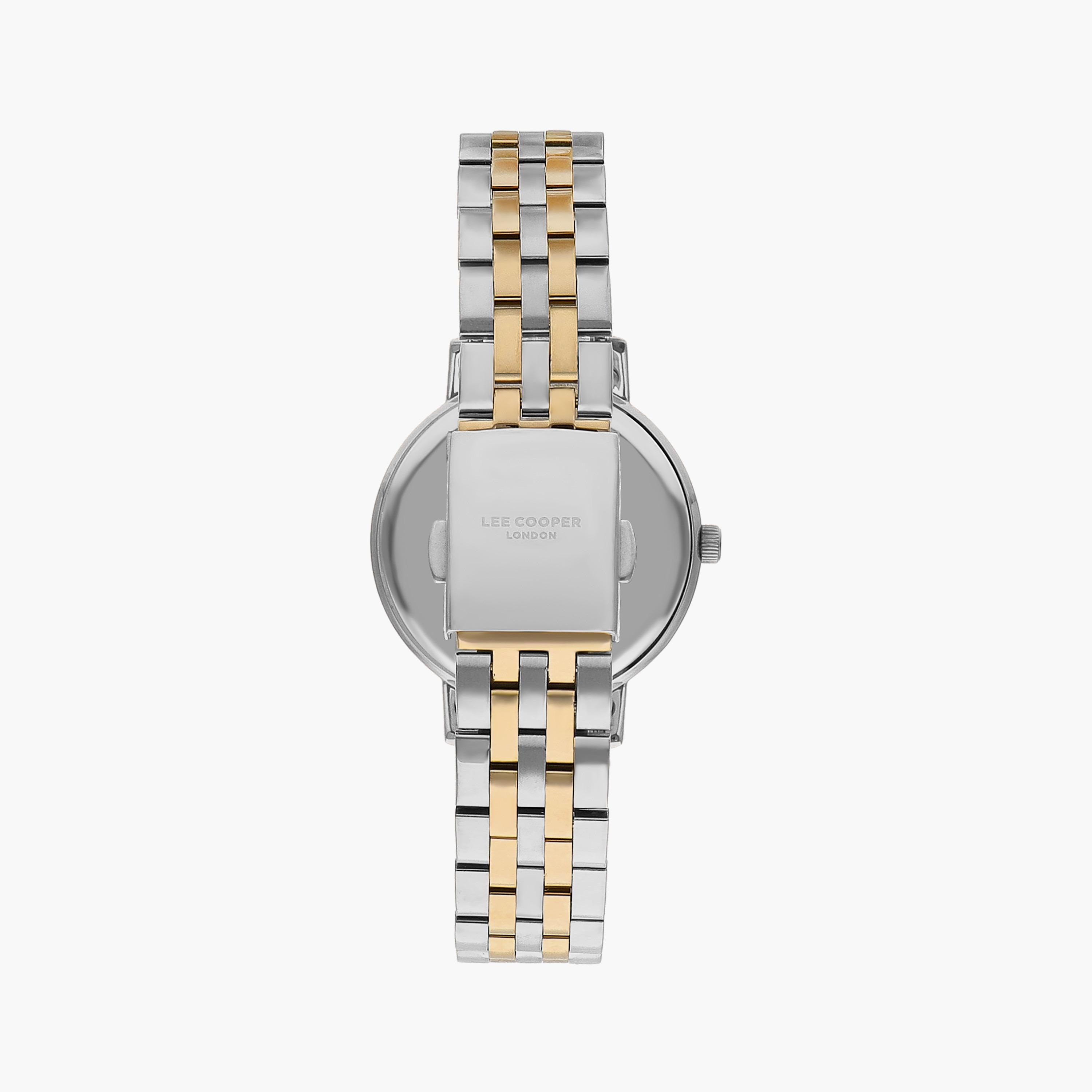 ساعة أنالوج فضية وذهبية بسوار ستانلس ستيل من لي كوبر للنساء | LC07590.210-women-watchesandjewellery-watches-image-3