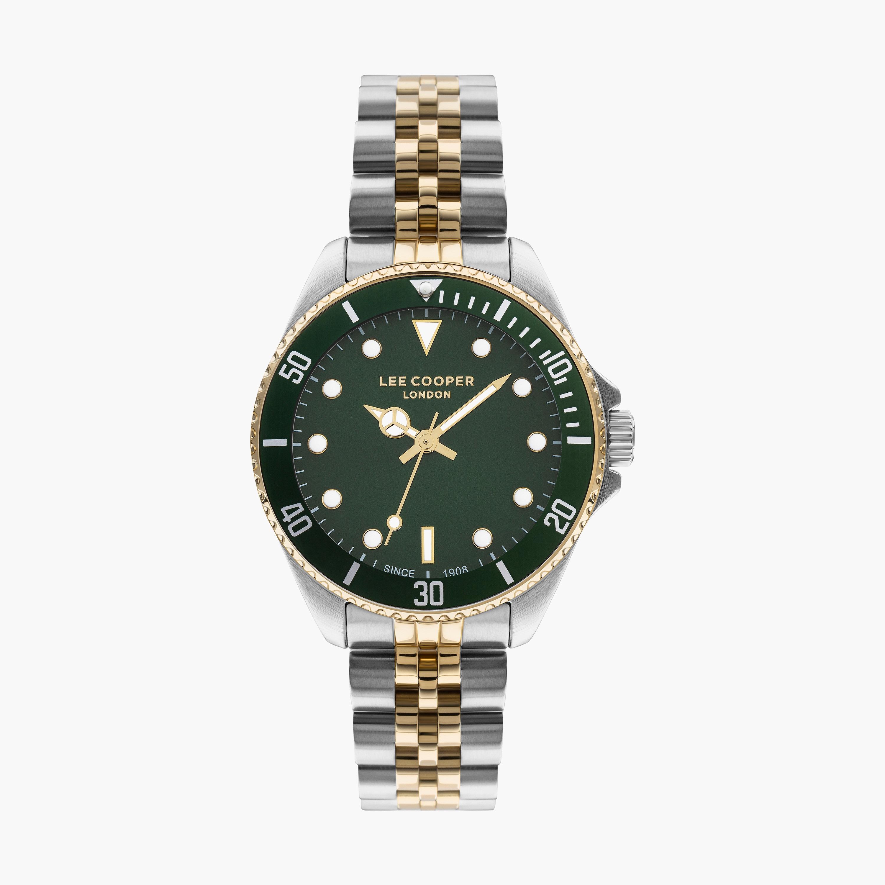 ساعة أنالوج فضية وذهبية بسوار ستانلس ستيل من لي كوبر للنساء | LC07593.270-women-watchesandjewellery-watches-image-1
