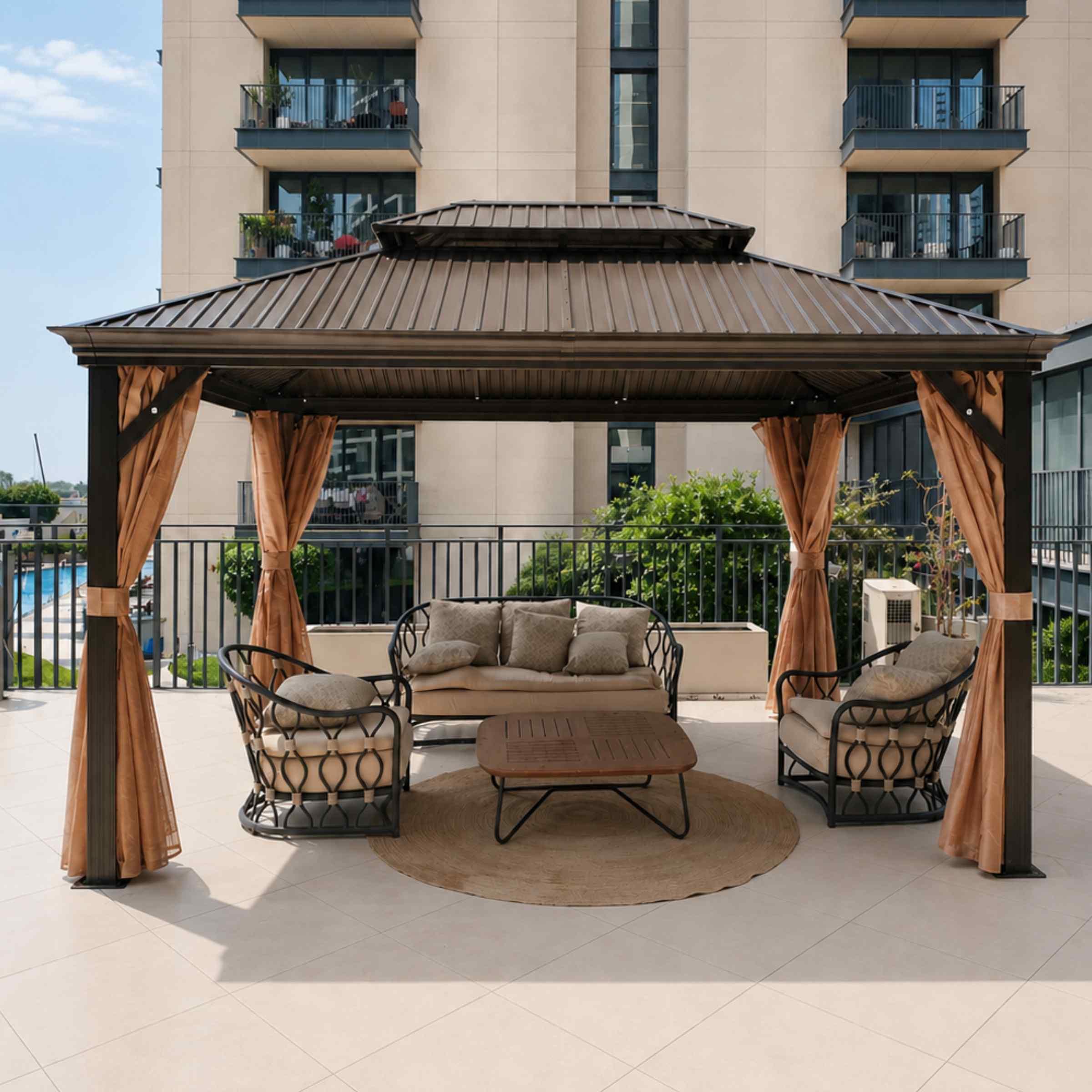 Swin Double Roof Top Aluminum Gazebo