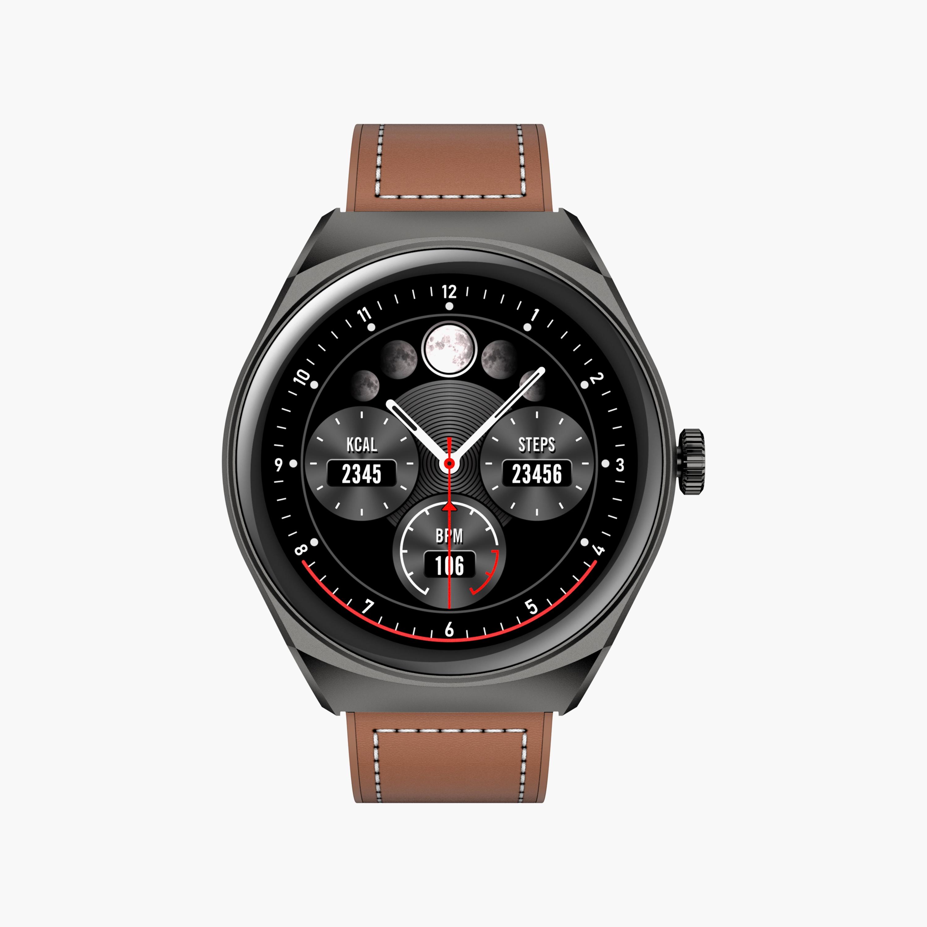 Kenneth Scott Unisex Black and Brown Interchangeable Strap Smart Watch | KS-GEN9SE-XSBB+D-men-watchesandjewellery-watches-image-2