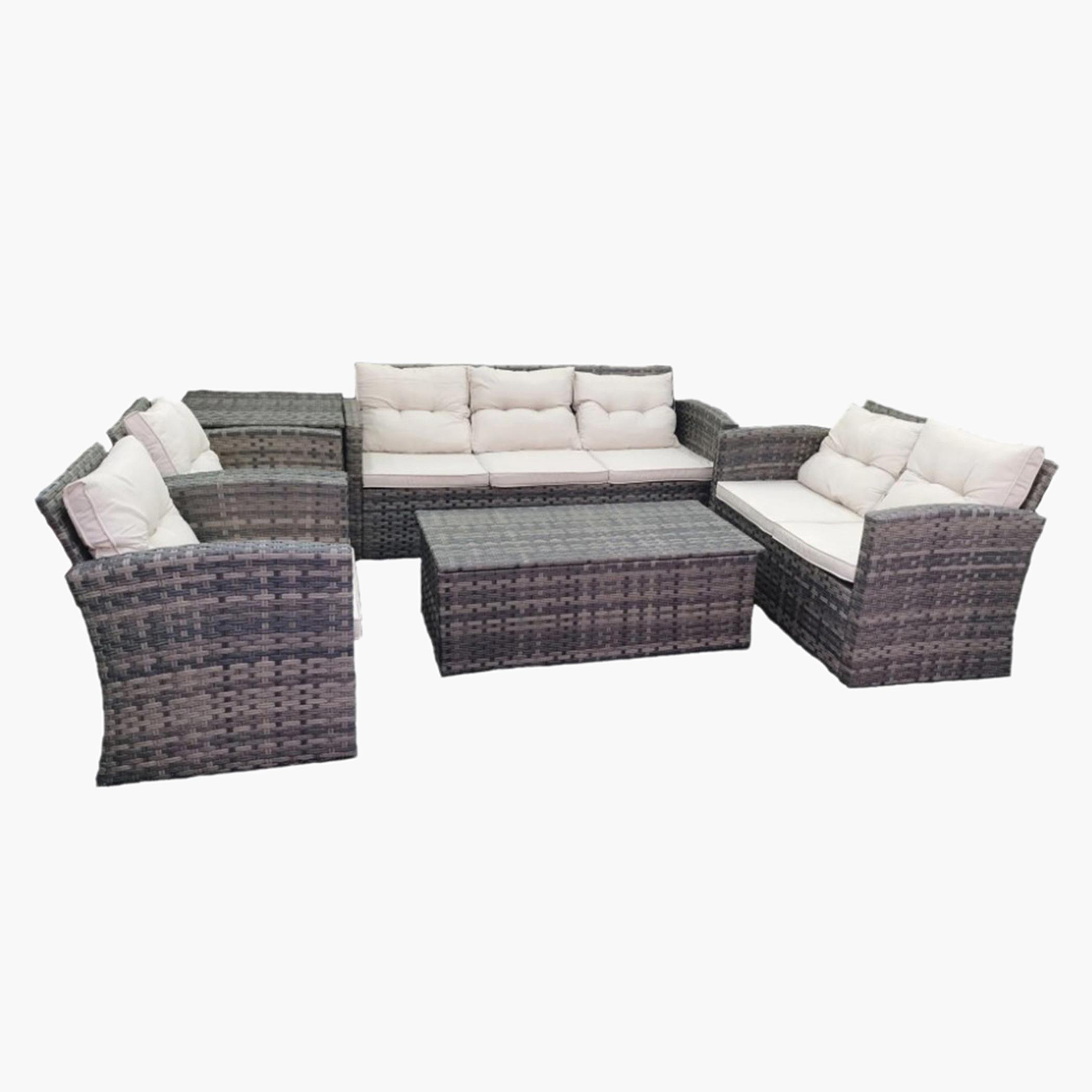 Oasis Casual 7-Seater Outdoor Lounge Set with Cushion Box Table