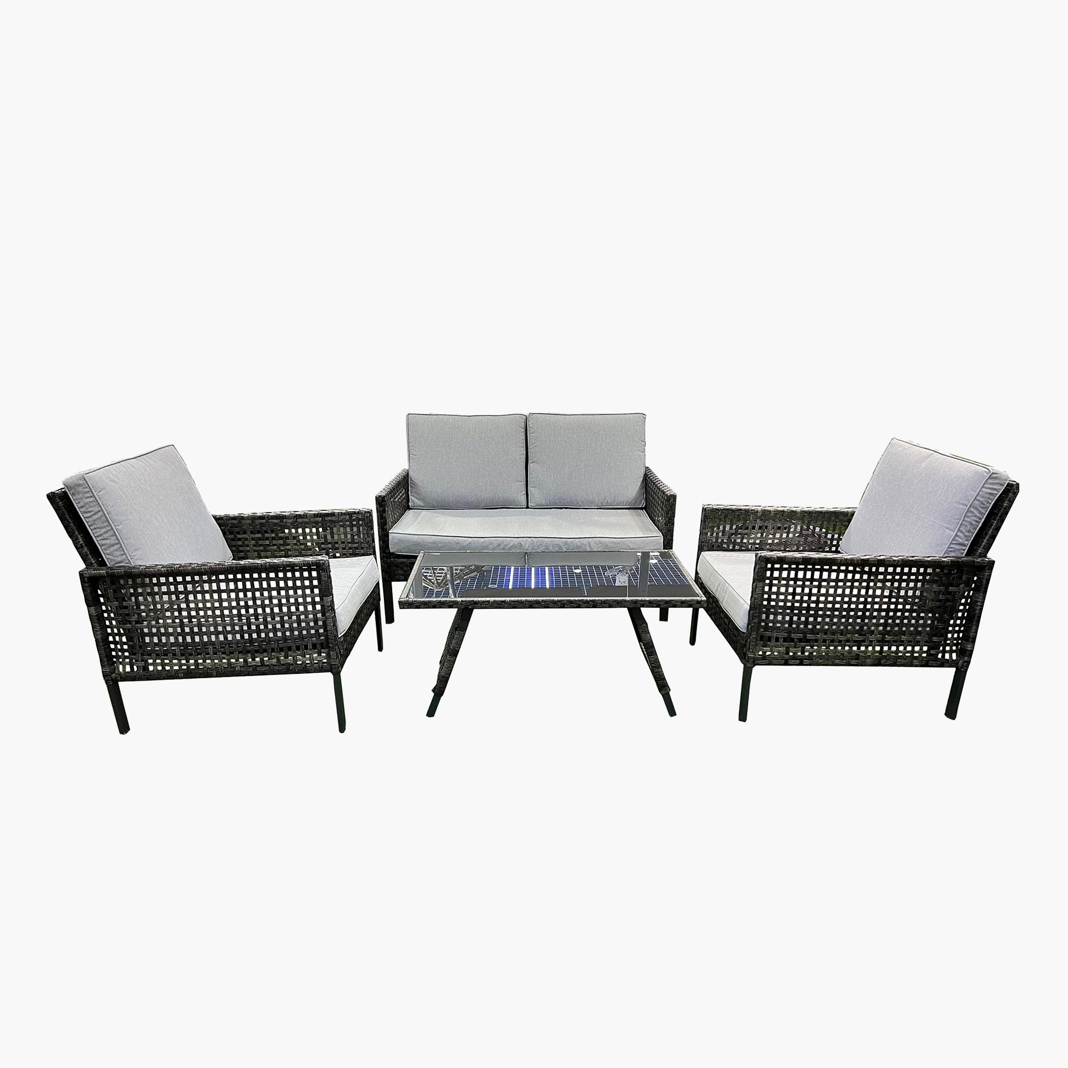 Oasis Casual 4-Seater Fabric Outdoor Sofa Set with Table
