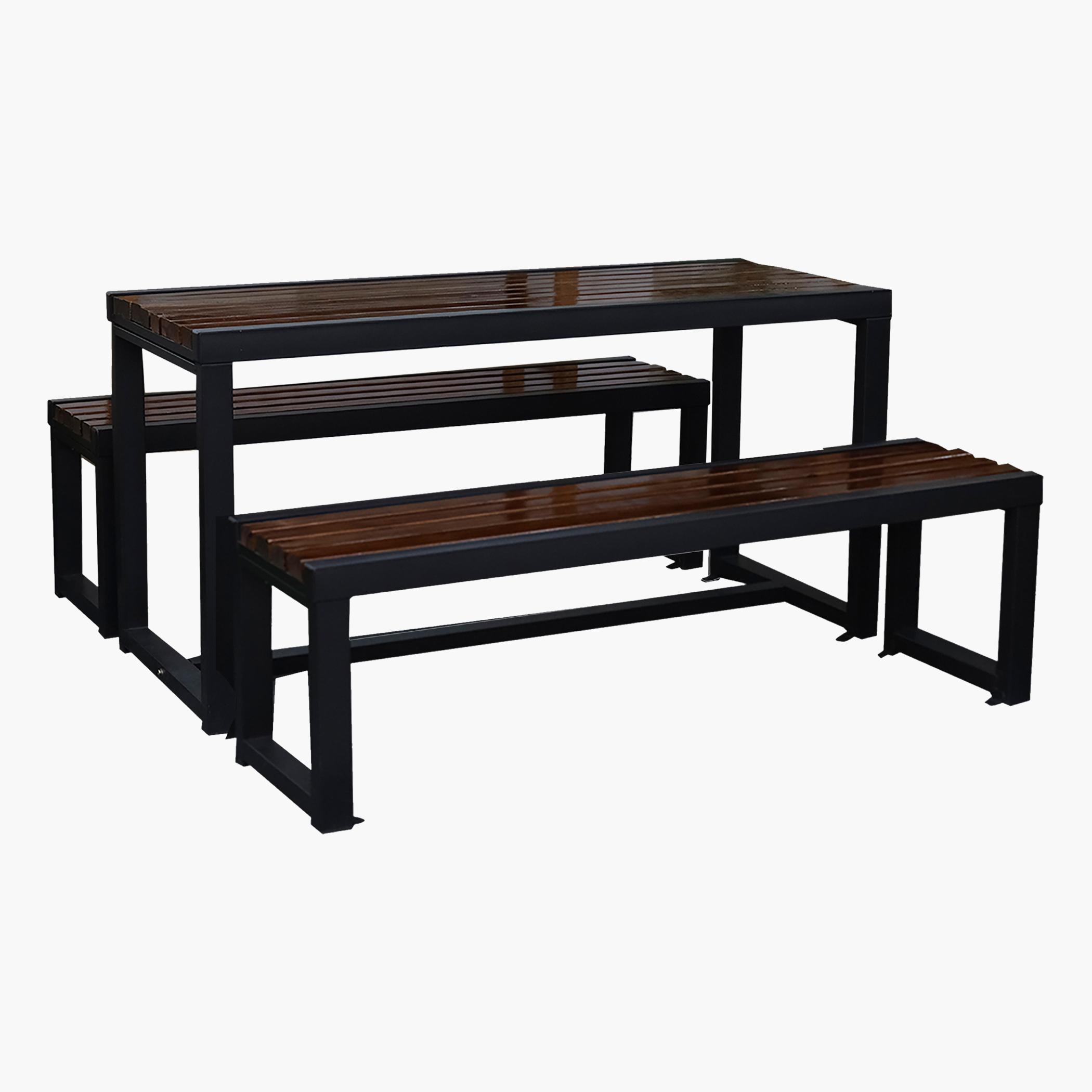 Oasis Casual Outdoor Wooden Table and Bench