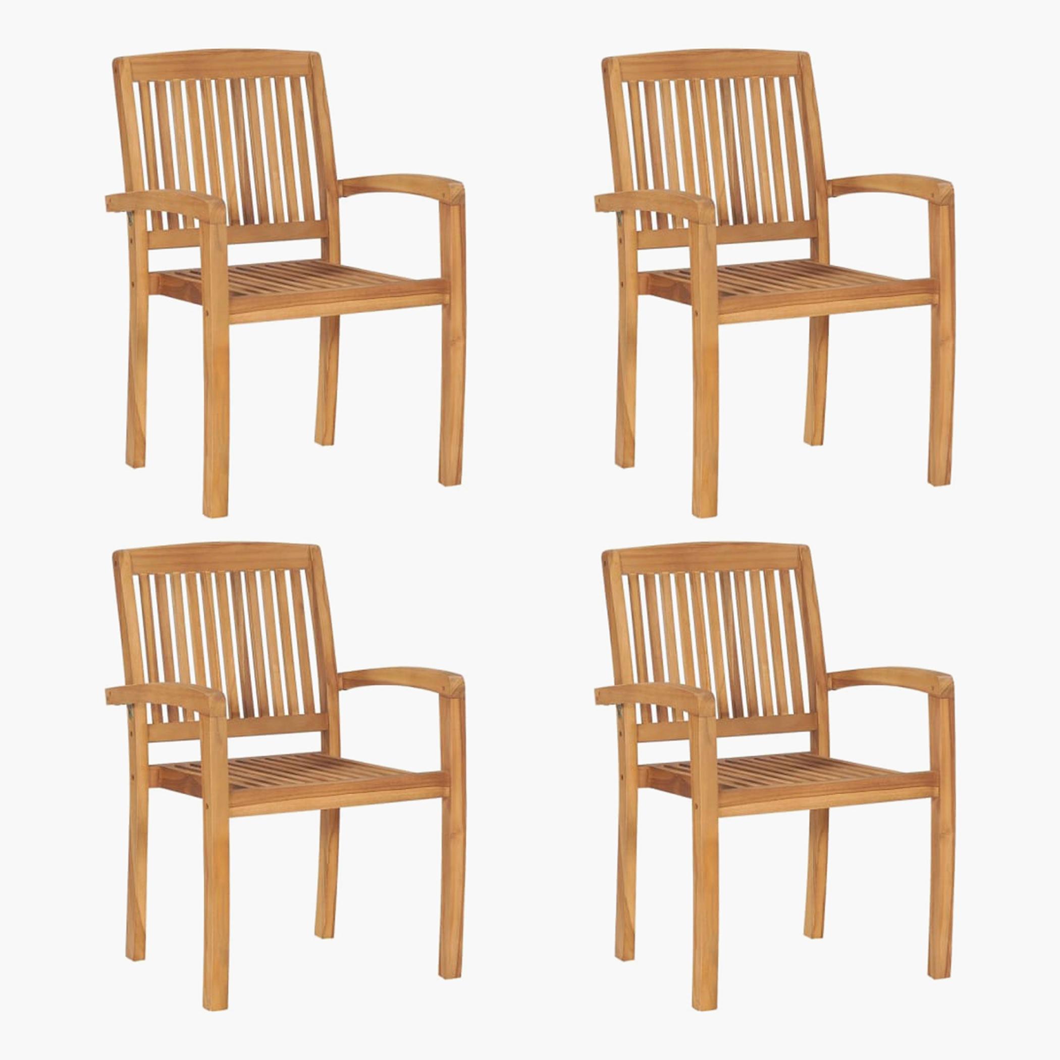 VidaXL Stackable Outdoor Armchair - Set of 4