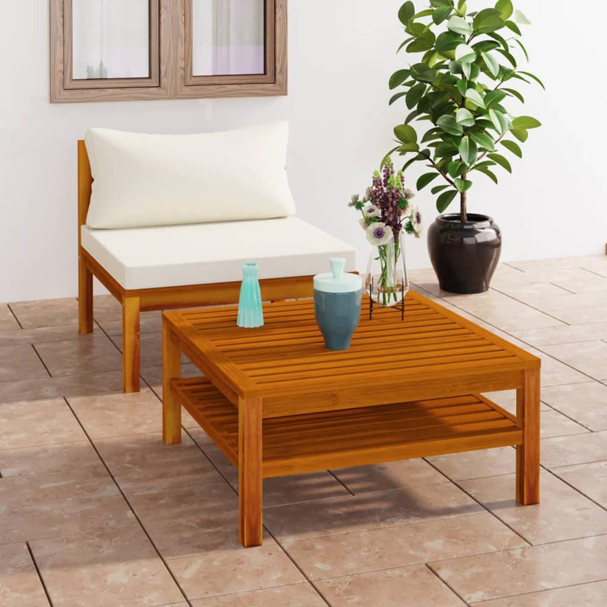 VidaXL Outdoor Cushioned Lounge Sofa with Table