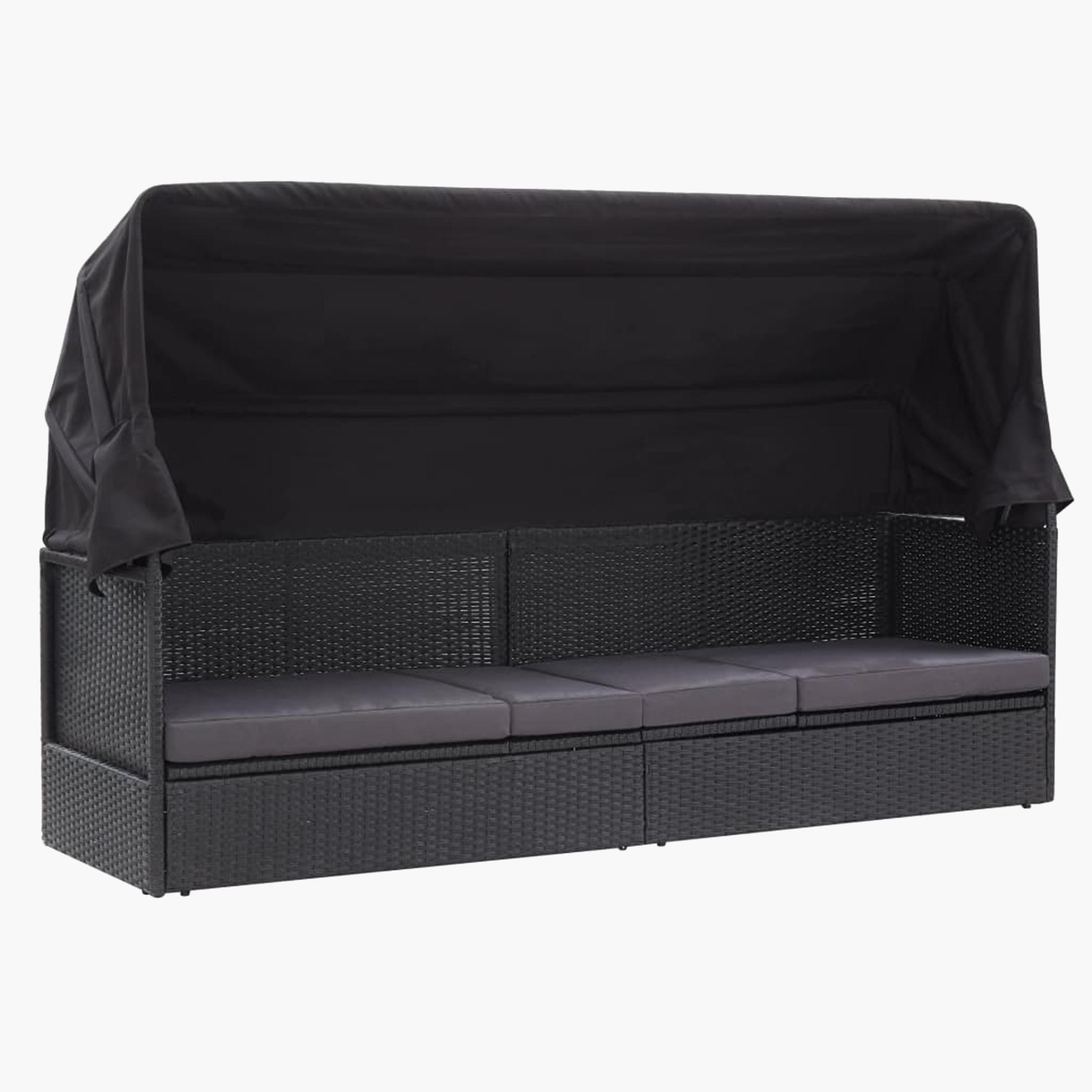 vidaXL 4-Seater Outdoor Sofa Bed with Canopy
