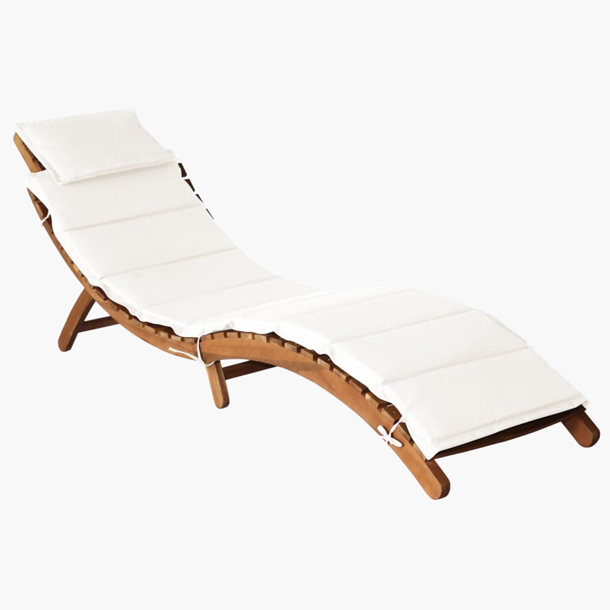 VidaXL Outdoor Foldable Sun Lounger with Cushion