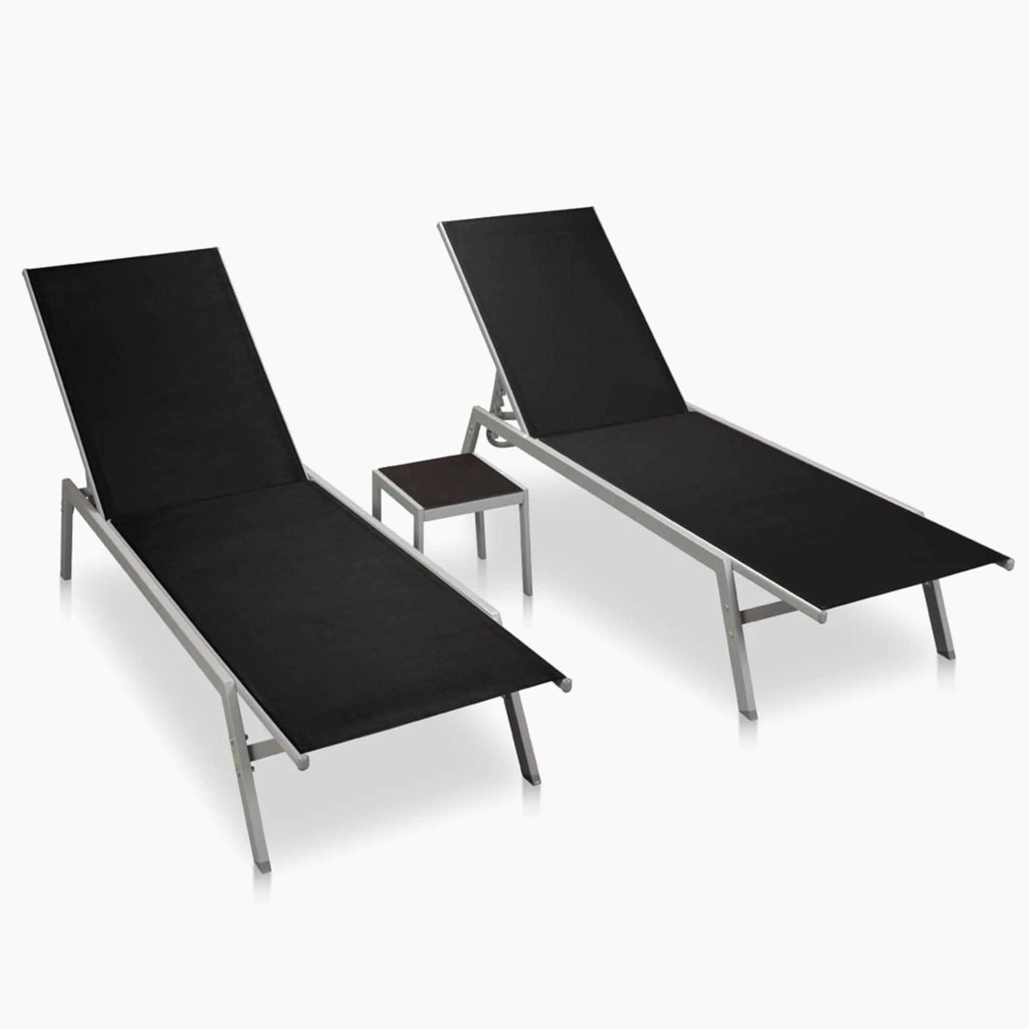 VidaXL 2-Piece Outdoor Sun Lounger Set with Table