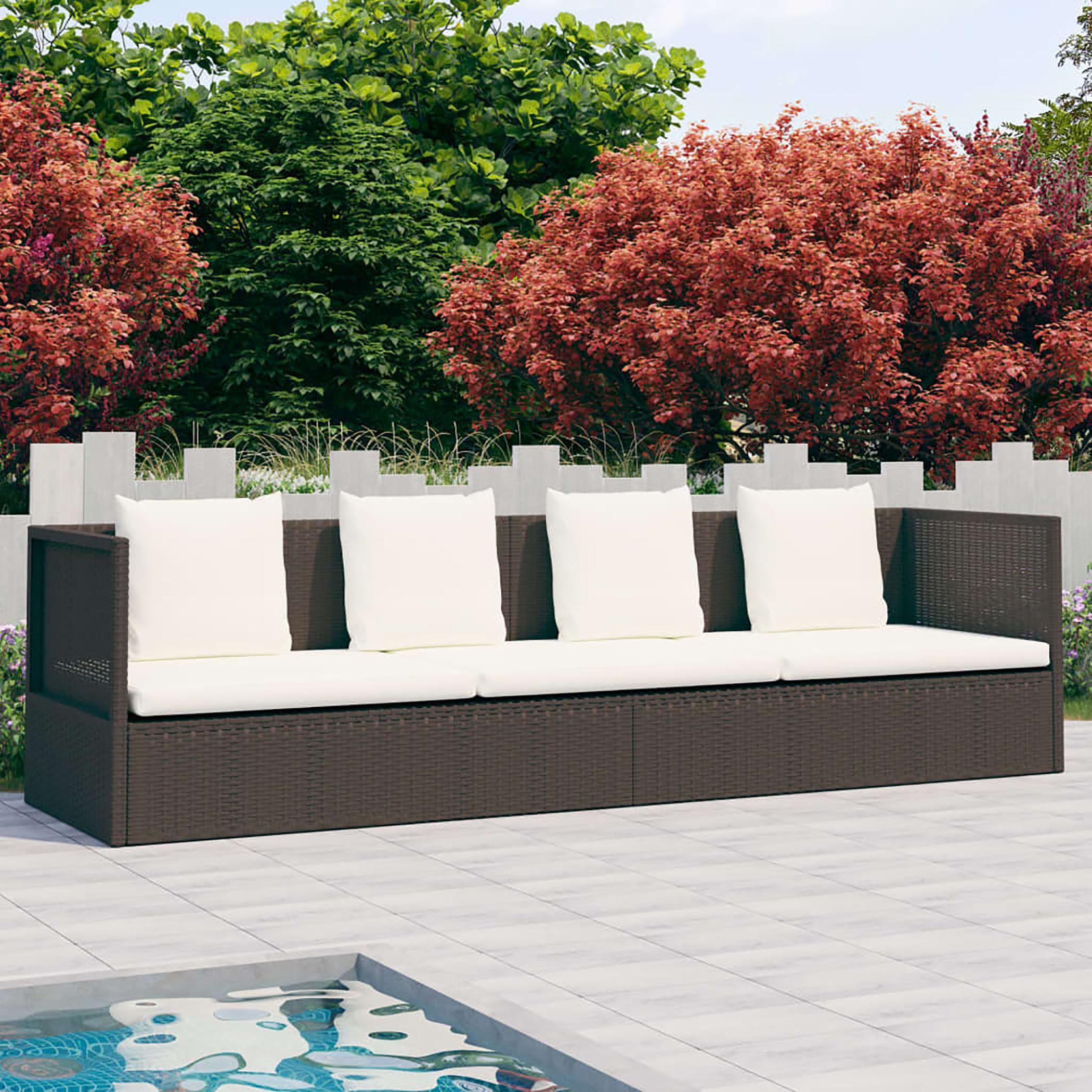 VidaXL Outdoor Foldable Sunbed with Cushions and Pillows