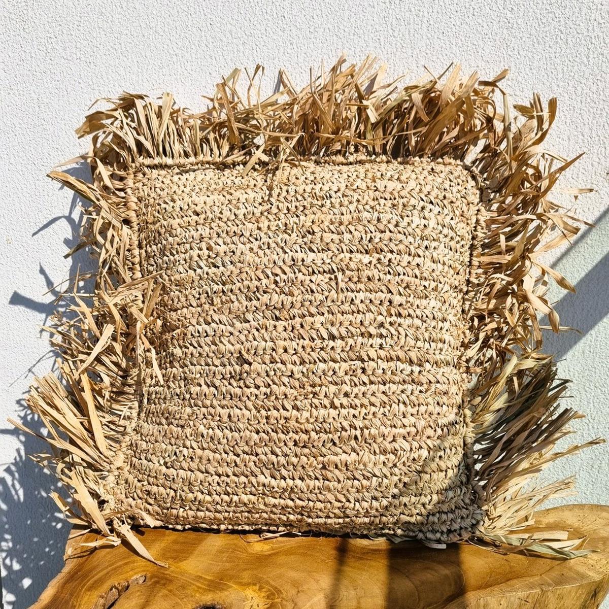 The 8 Senses Living Raffia Natural Jute Cushion - 40x40cm