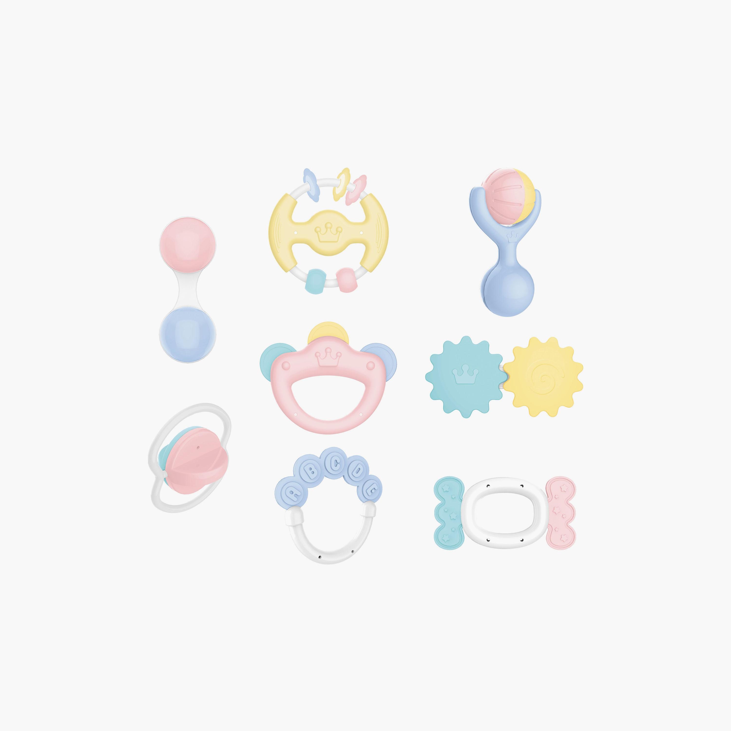 خشخيشات وعضاضة 8 قطع من هوانجر-toys-babyandtoddlertoys-rattlesandteethers-image-2