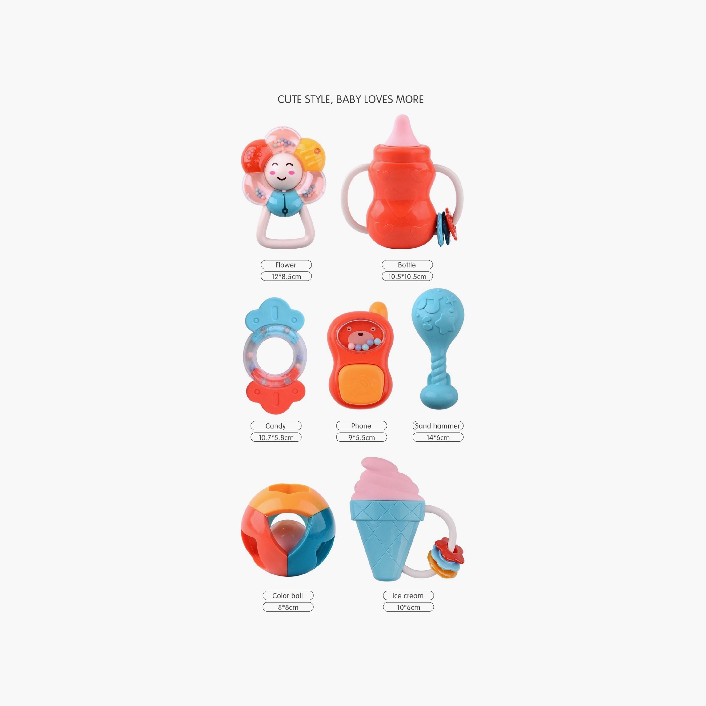 عضاضة حسية خشخيشة 7 قطع من هوانجر-toys-babyandtoddlertoys-rattlesandteethers-image-2