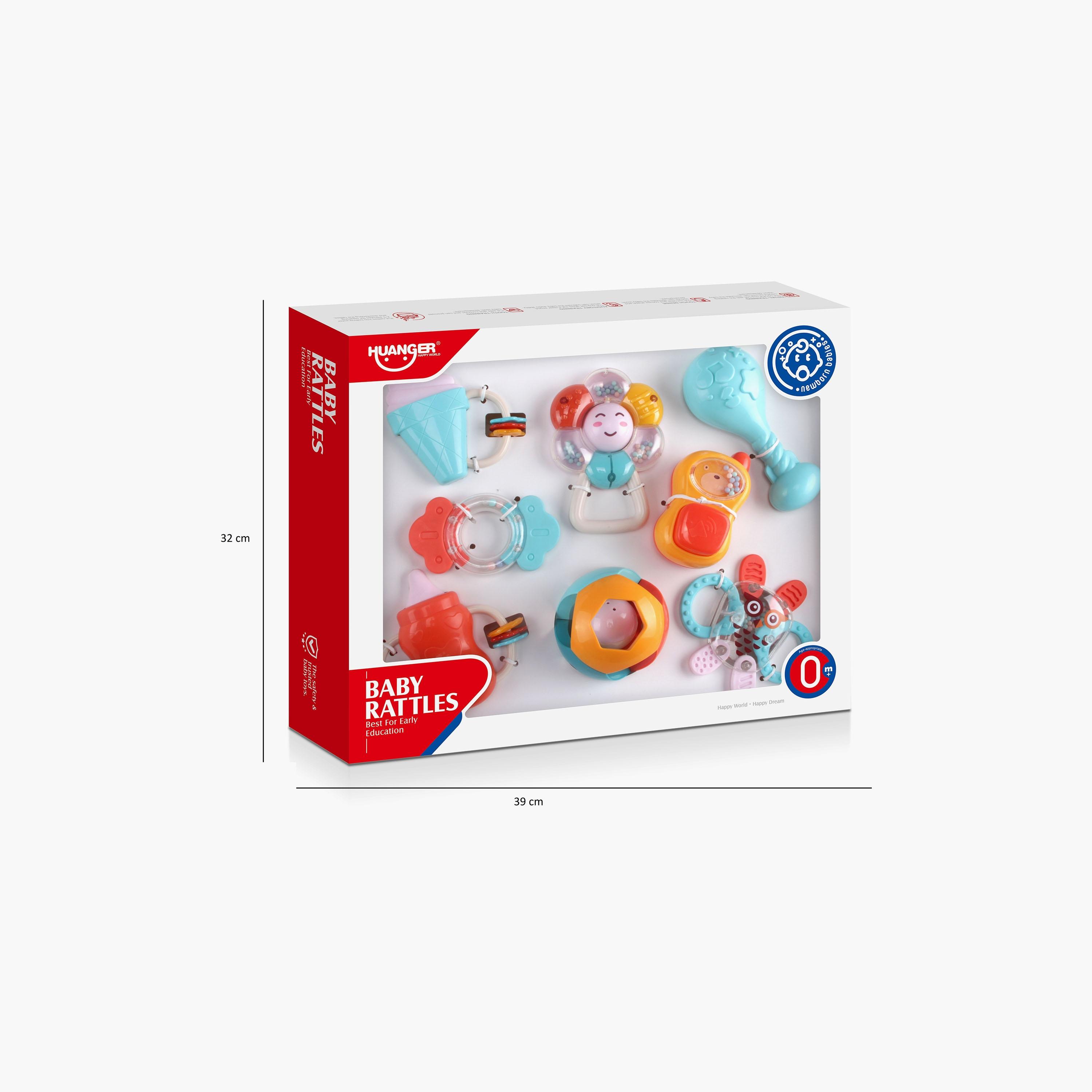 عضاضة حسية خشخيشة 7 قطع من هوانجر-toys-babyandtoddlertoys-rattlesandteethers-image-1