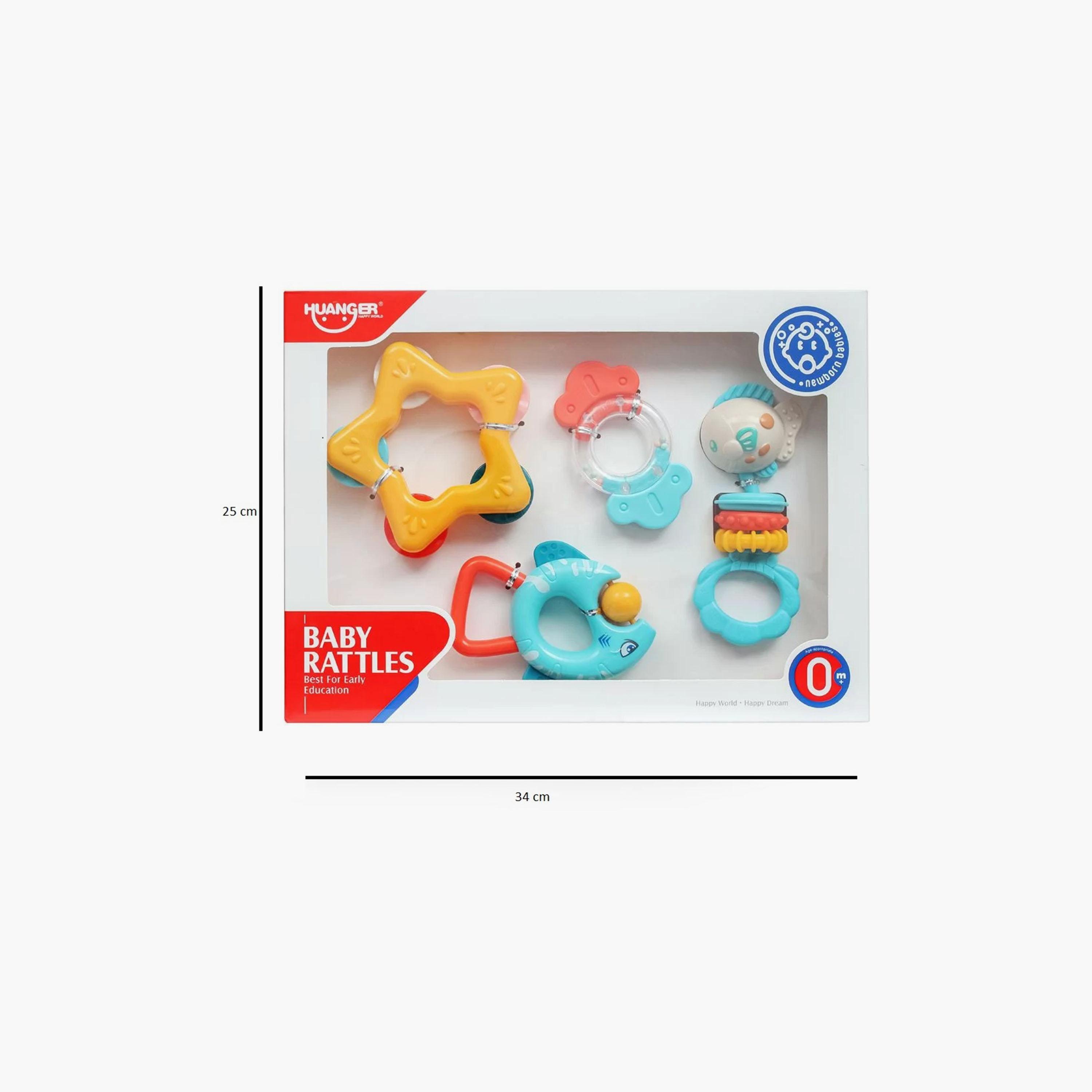 مجموعة هدايا خشخيشات وعضاضة 4 قطع من هوانجر-toys-babyandtoddlertoys-rattlesandteethers-image-5