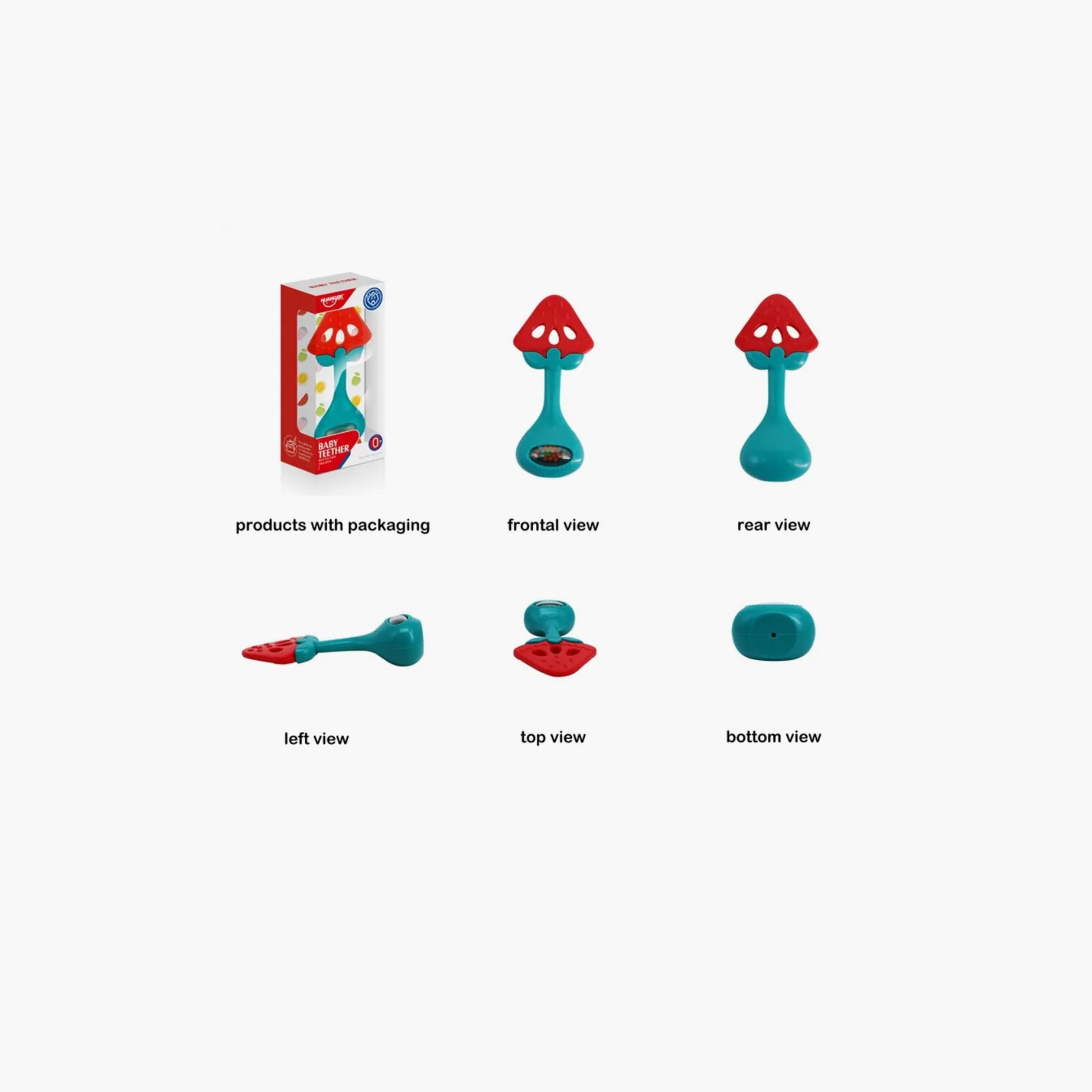 عضاضة بشكل البطيخ مع خشخيشة من هوانجر-toys-babyandtoddlertoys-rattlesandteethers-image-3