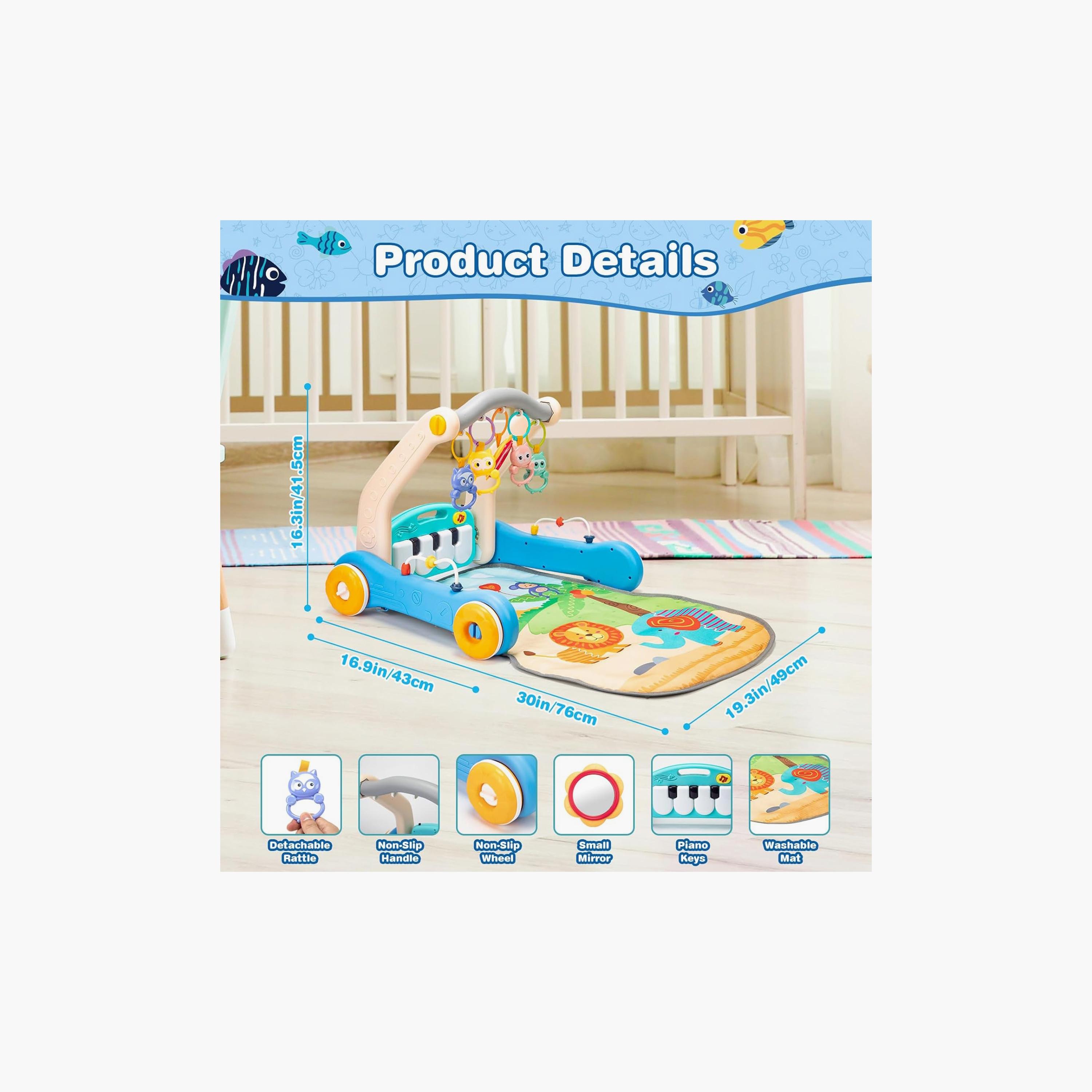 Huanger 2-in-1 Piano Playmat With Music & Walker-baby-infantactivity-playpensandplaymats-image-4