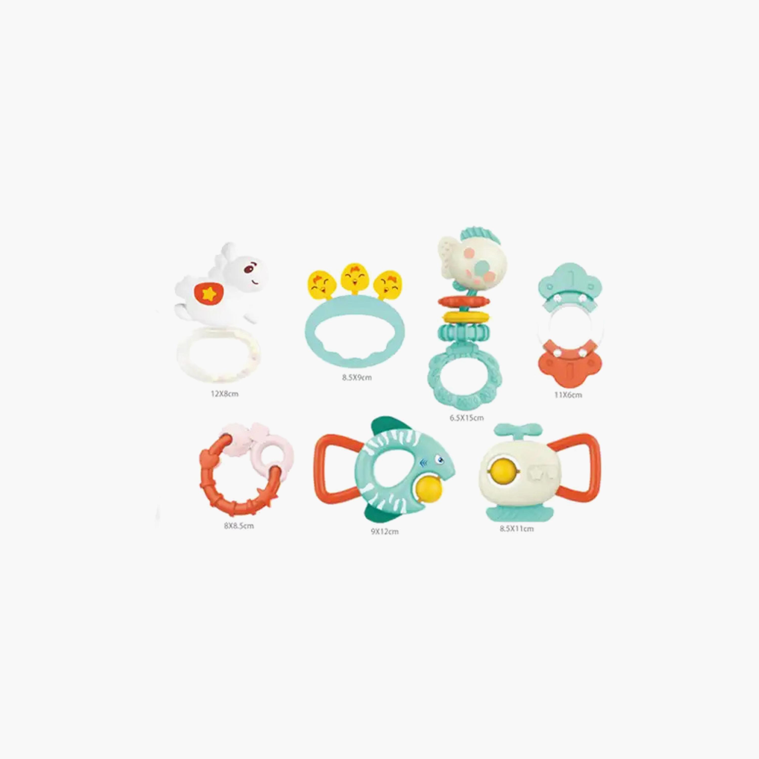 مجموعة هدايا خشخيشات وعضاضة 7 قطع من هوانجر -toys-babyandtoddlertoys-rattlesandteethers-image-4