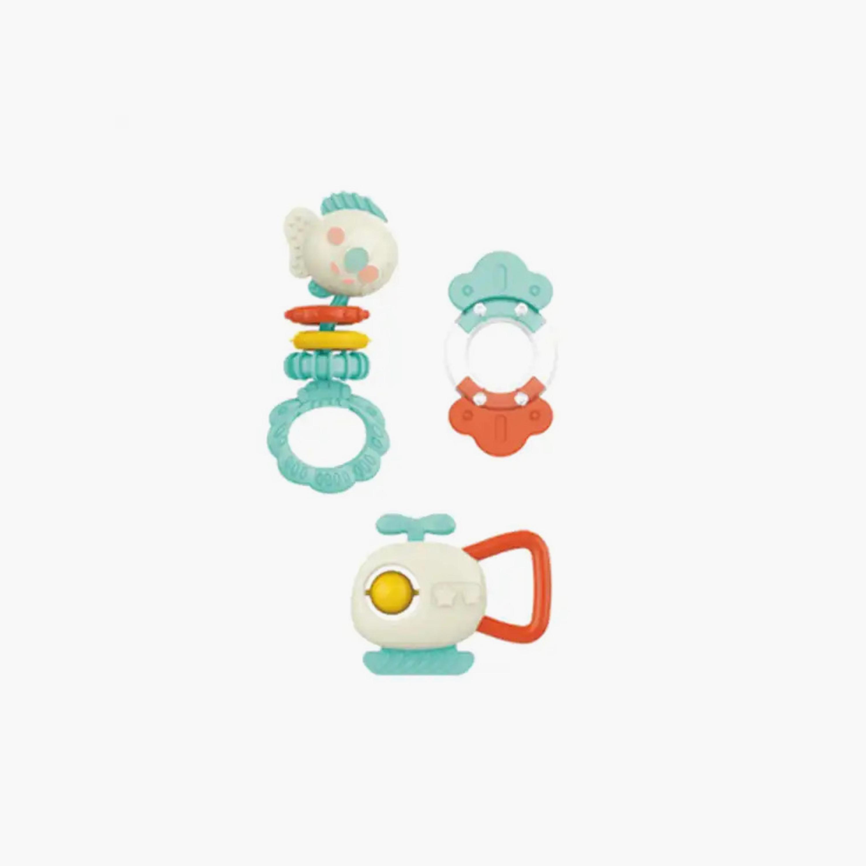 مجموعة هدايا خشخيشات وعضاضة 7 قطع من هوانجر -toys-babyandtoddlertoys-rattlesandteethers-image-2