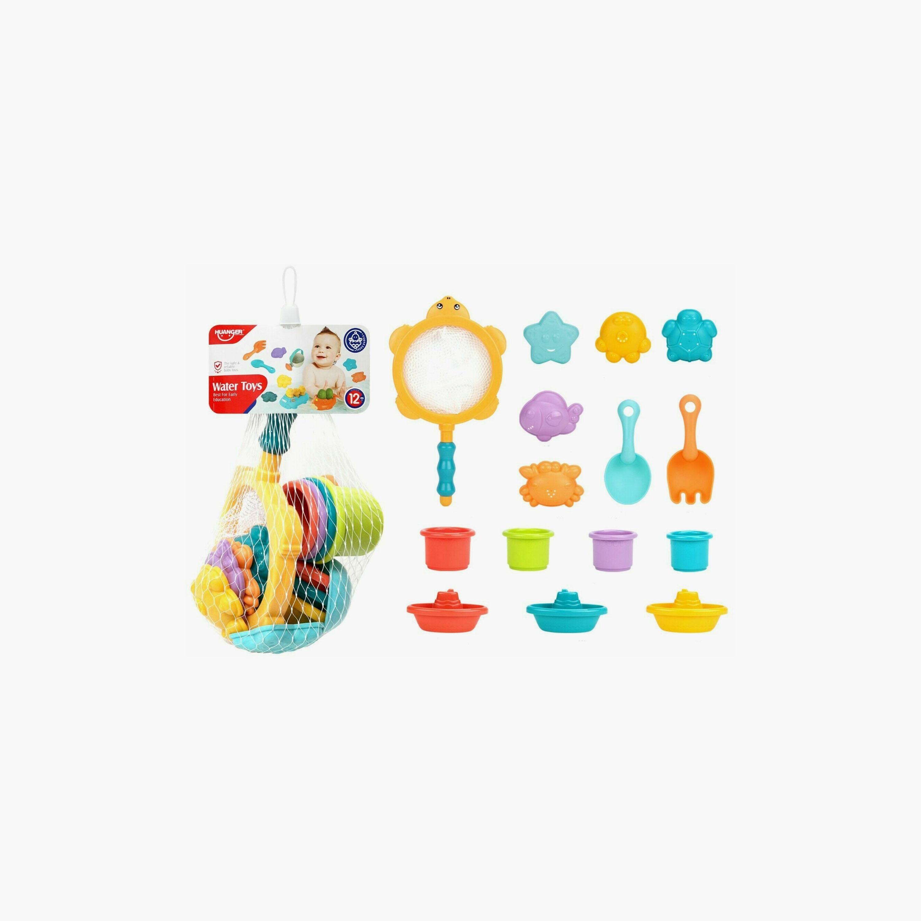 Huanger 15-Piece Sand Beach & Water Bath Toy set-toys-outdoor-poolandbeach-beachtoys-image-1