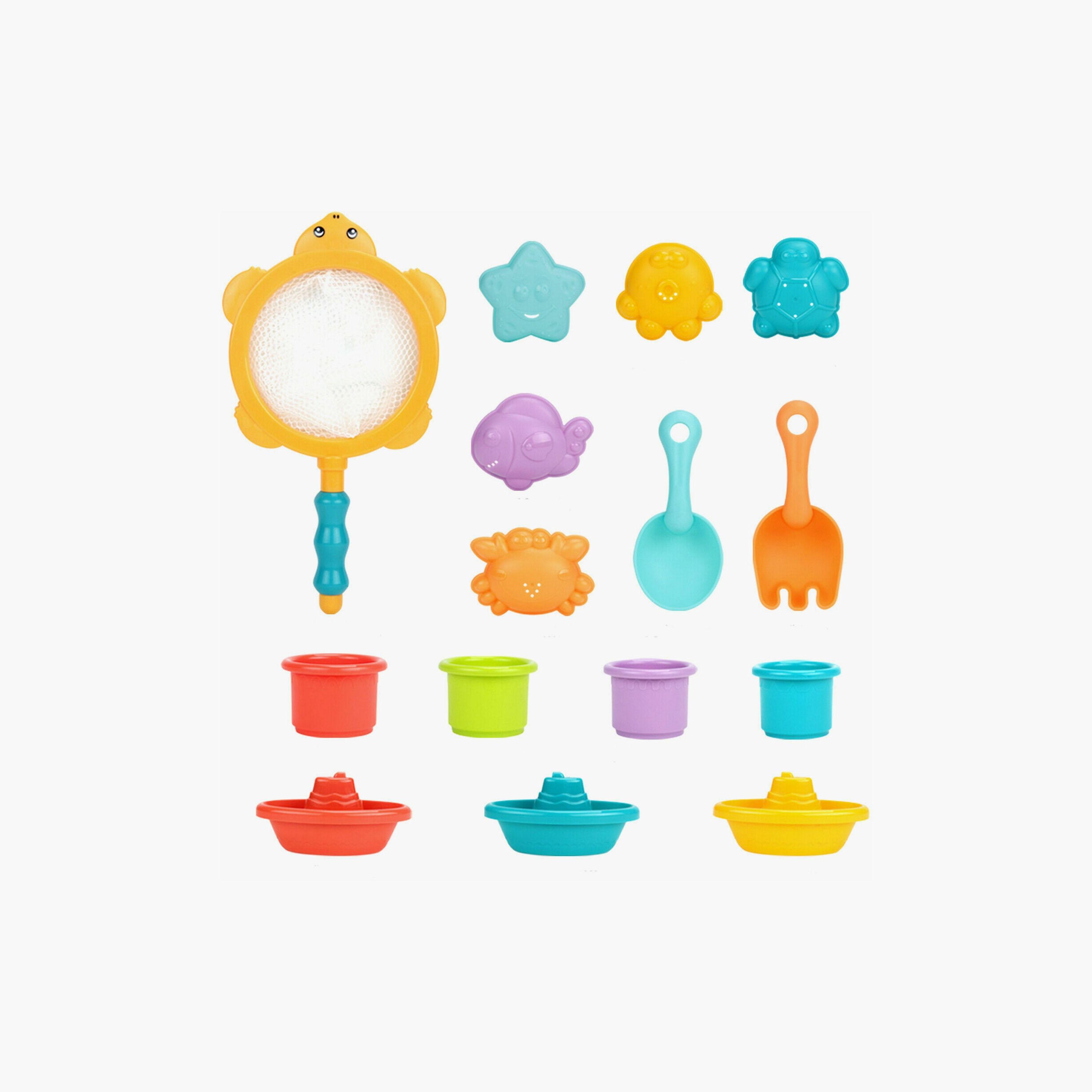 Huanger 15-Piece Sand Beach & Water Bath Toy set-toys-outdoor-poolandbeach-beachtoys-image-2
